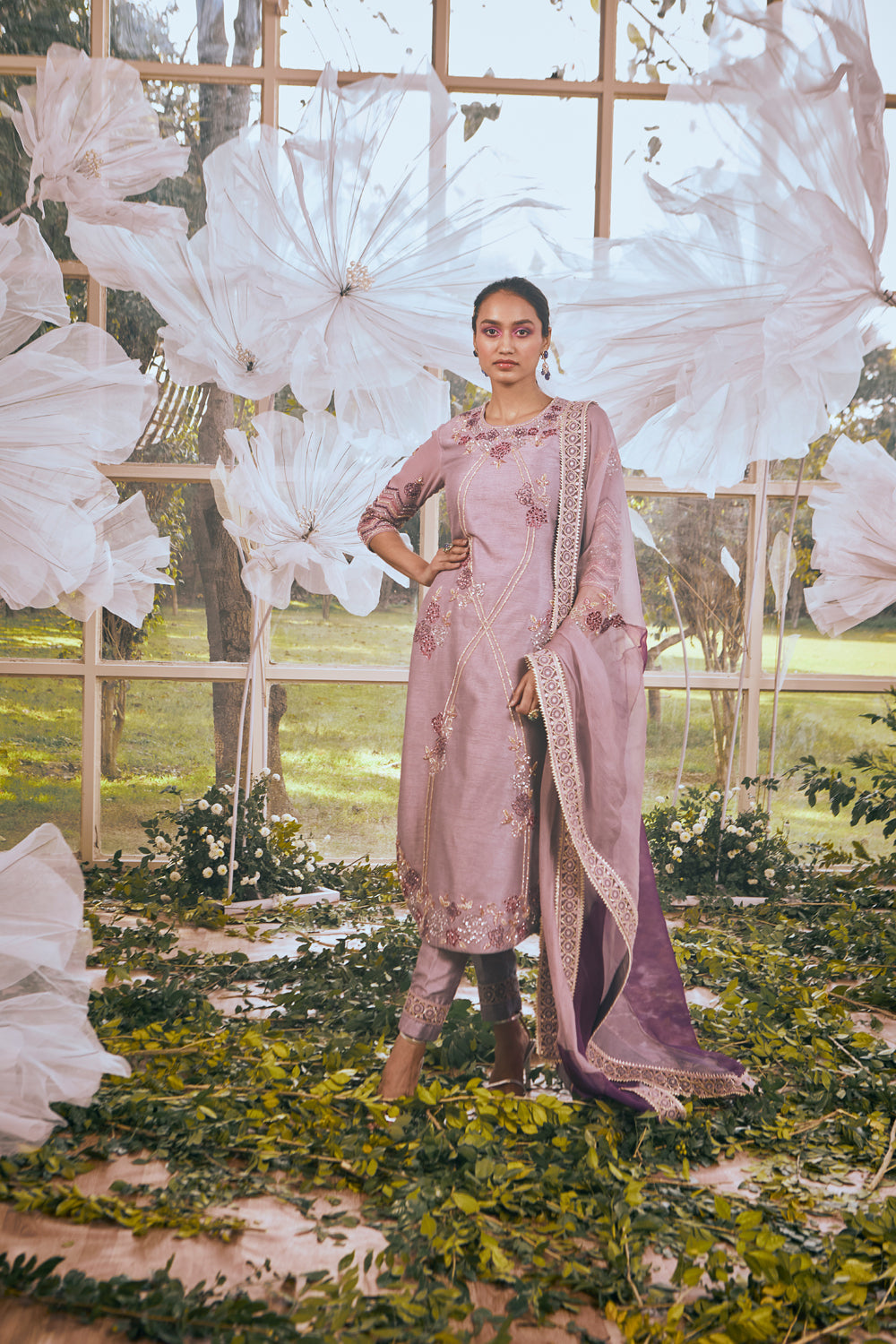 Misty Lilac Suit/ Pants - Auraya Fashion - Rachit Khanna - #tag1# - #tag2# - #tag3# - #tag3#