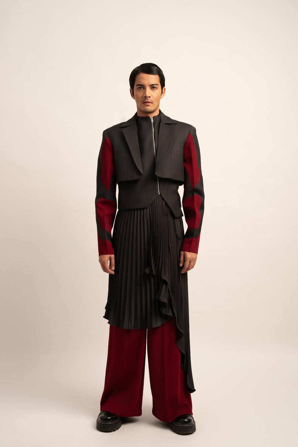 The Seraphic Symphony Cropped Blazer - Auraya Fashion - Siddhant Agrawal Men - #tag1# - #tag2# - #tag3# - #tag3#