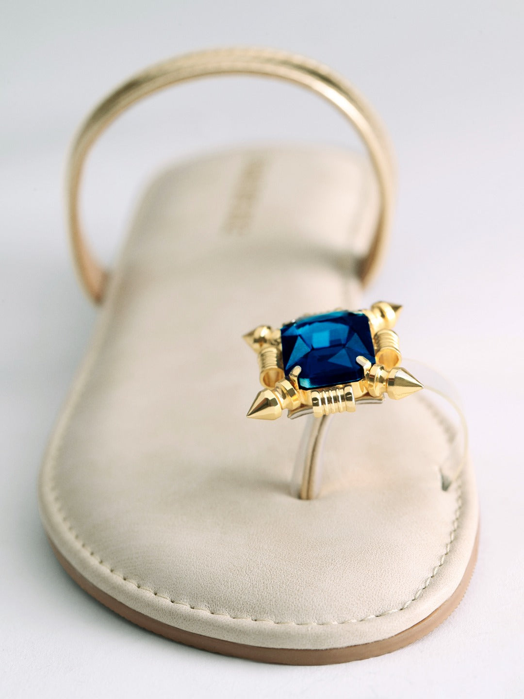 Ivory Blue Gem Toe Sandal