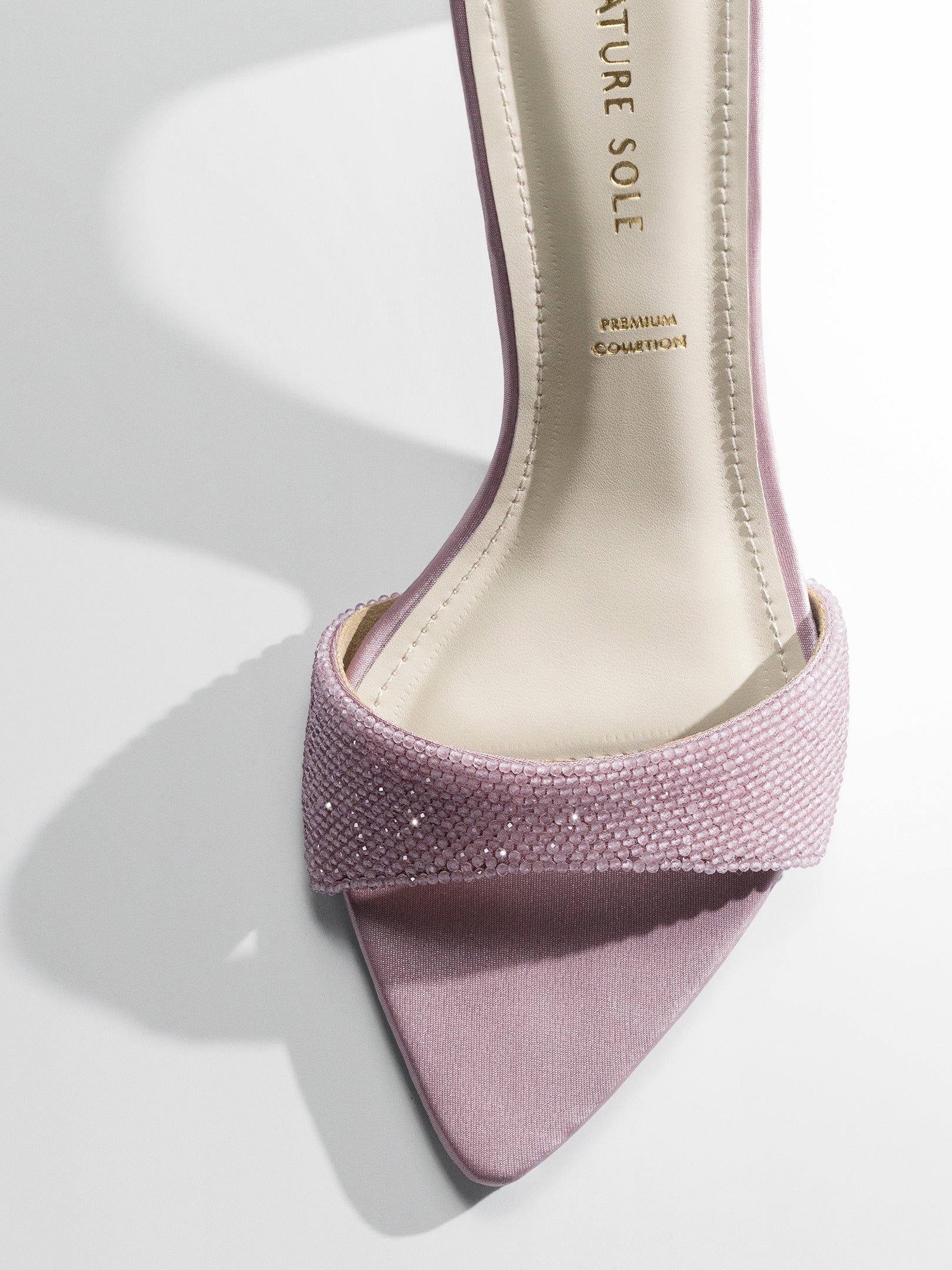 Rose Crystal Embellished Kitten Heel