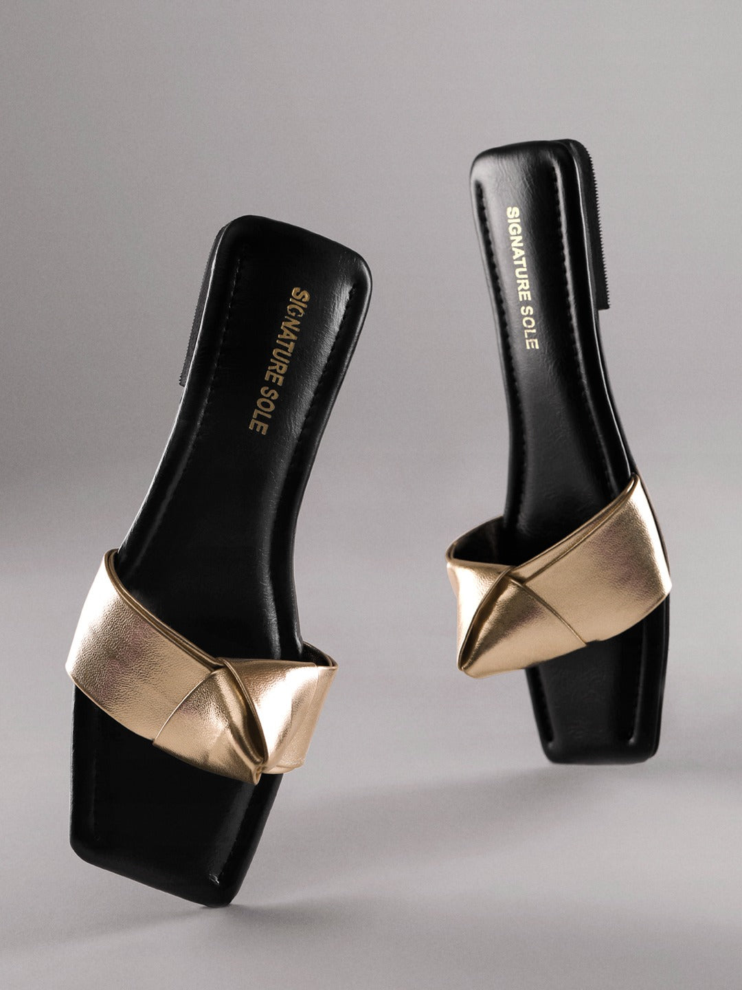 Gold Metallic Flat Mule