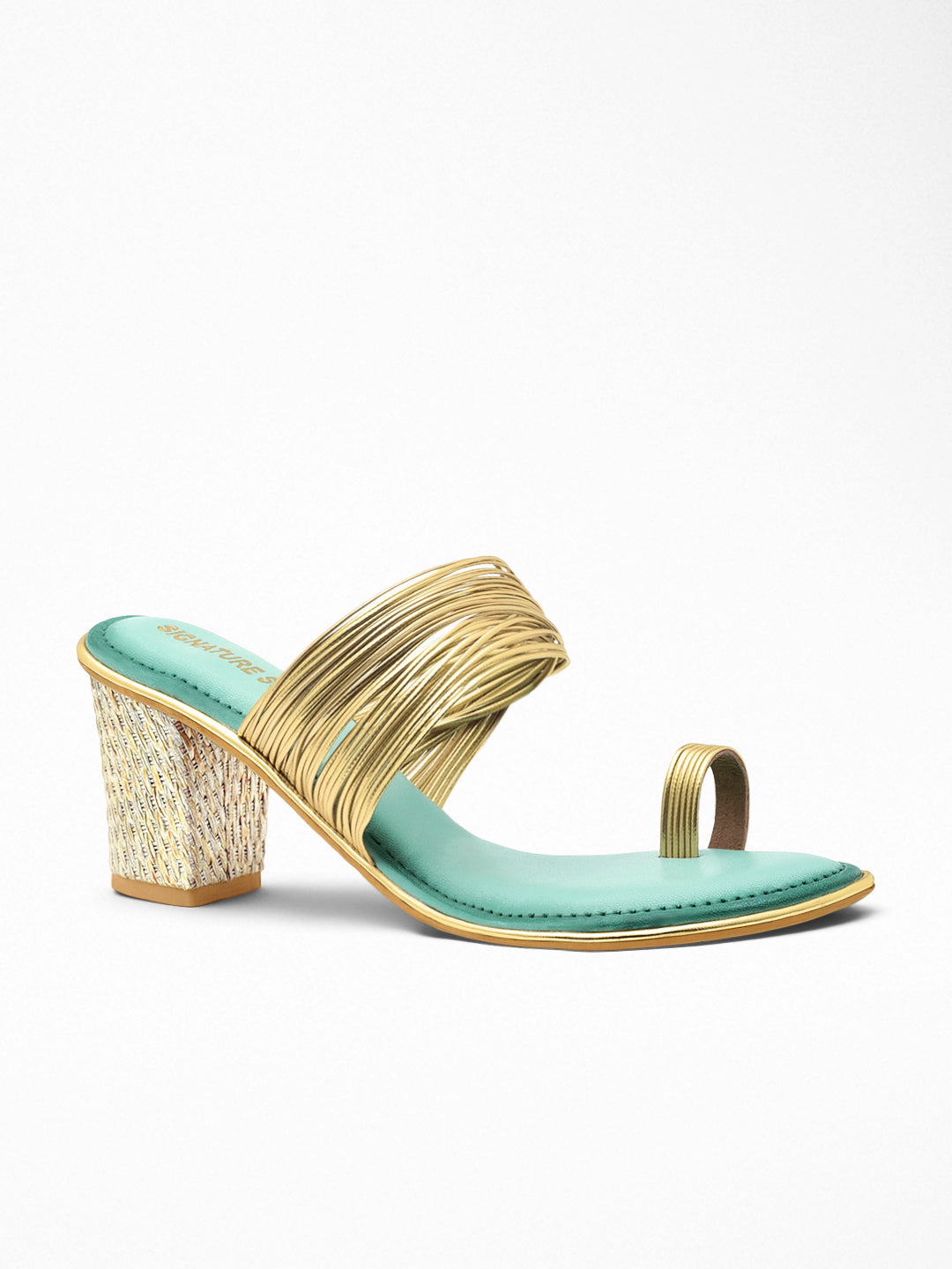 Green Block Heel Sandal