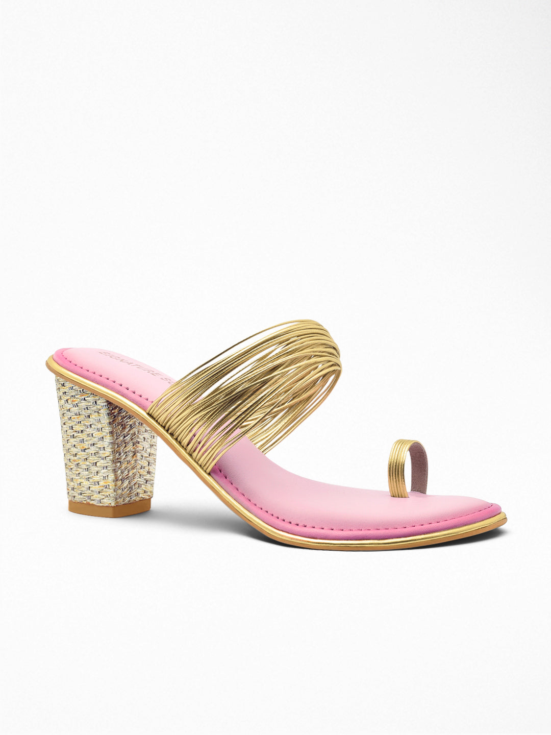 Pink Block Heel Sandal