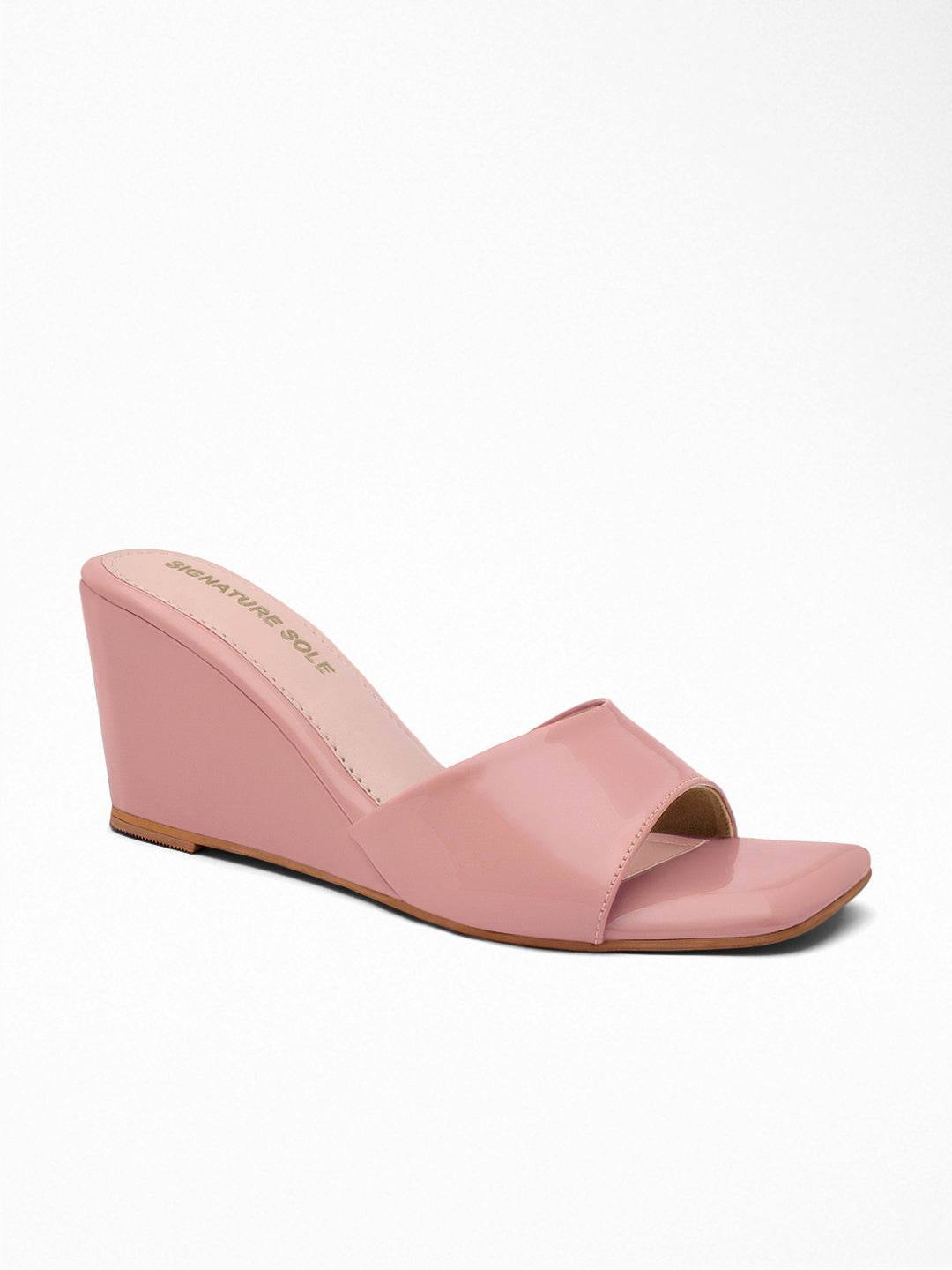 Pink Patent Wedge Mule