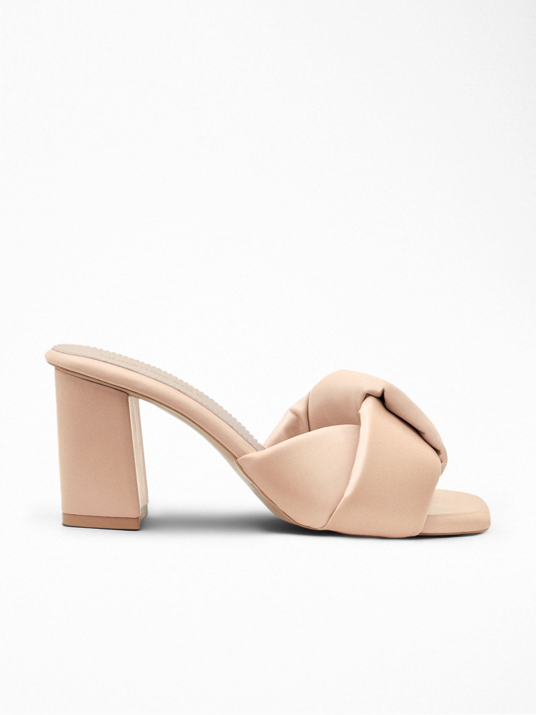 Nude Knot Block Heel Mule