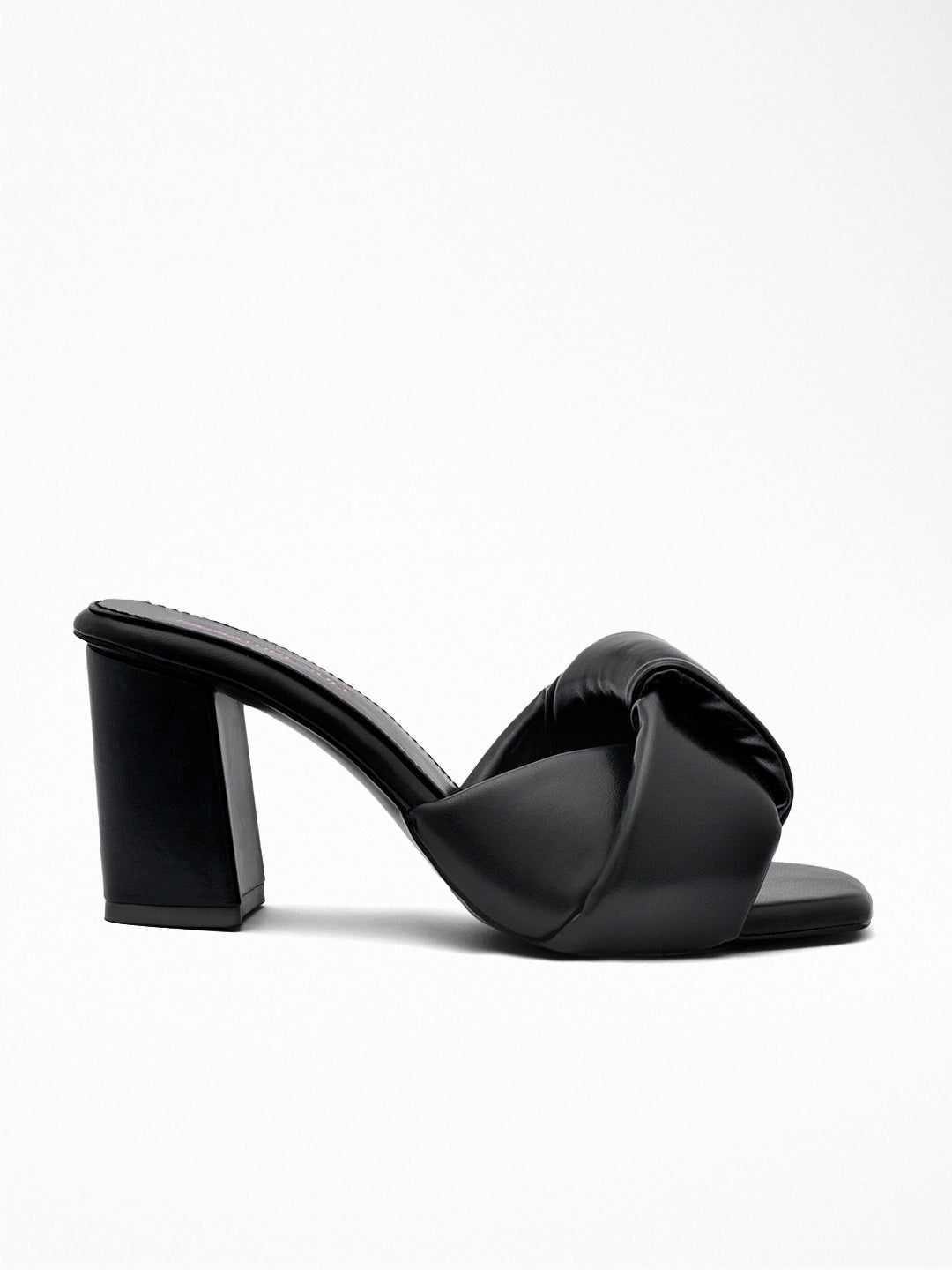 Black Knot Block Heel Mule