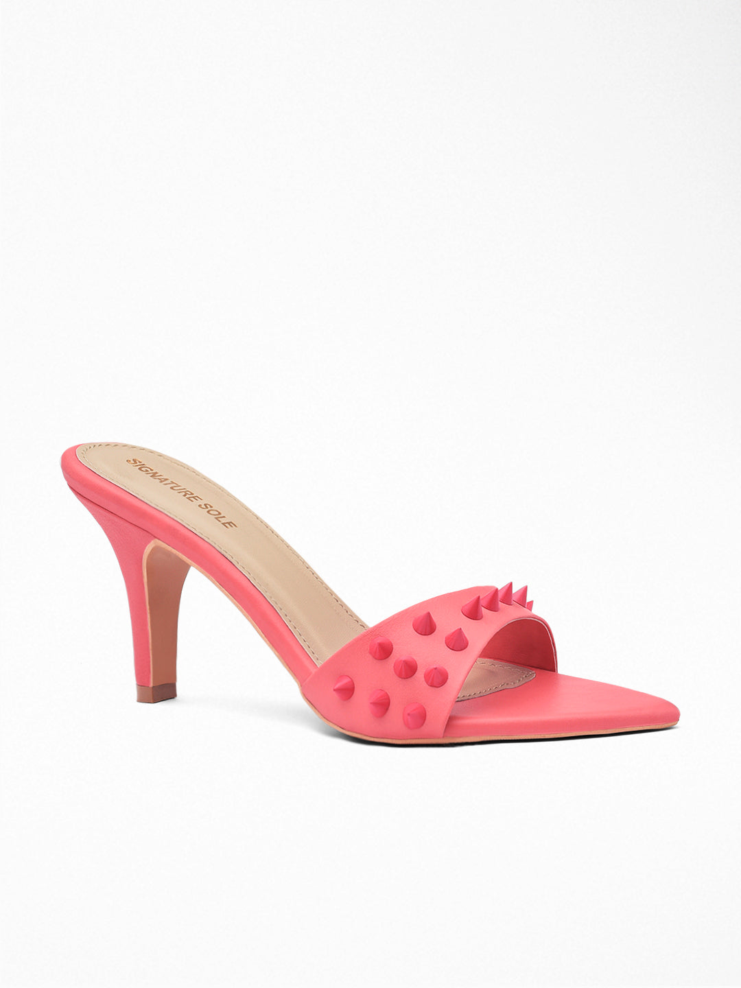 Pink Spike Stud heels Mule