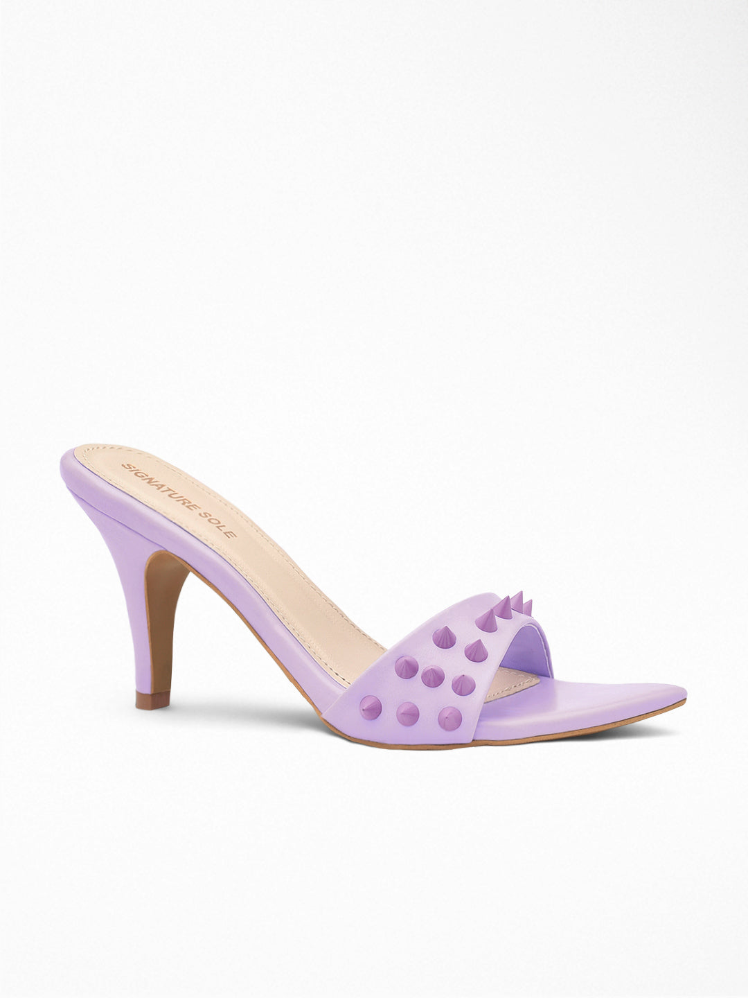 Lavender Spike Stud heels Mule