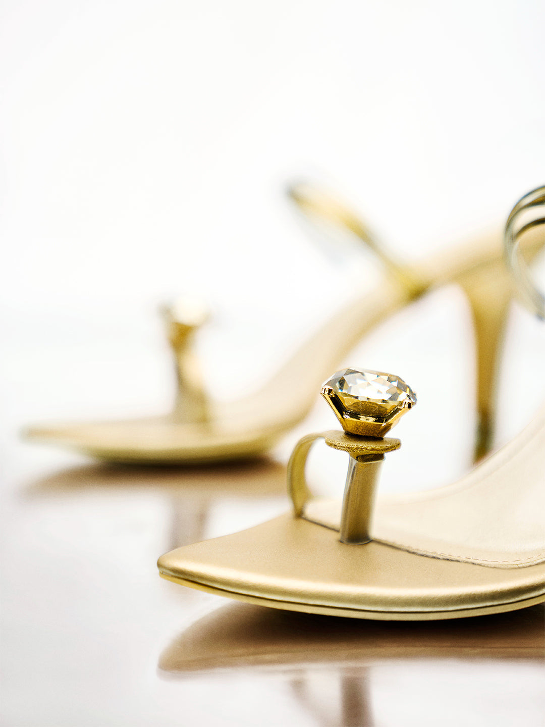 Gold Diamond Gem Heel Sandal