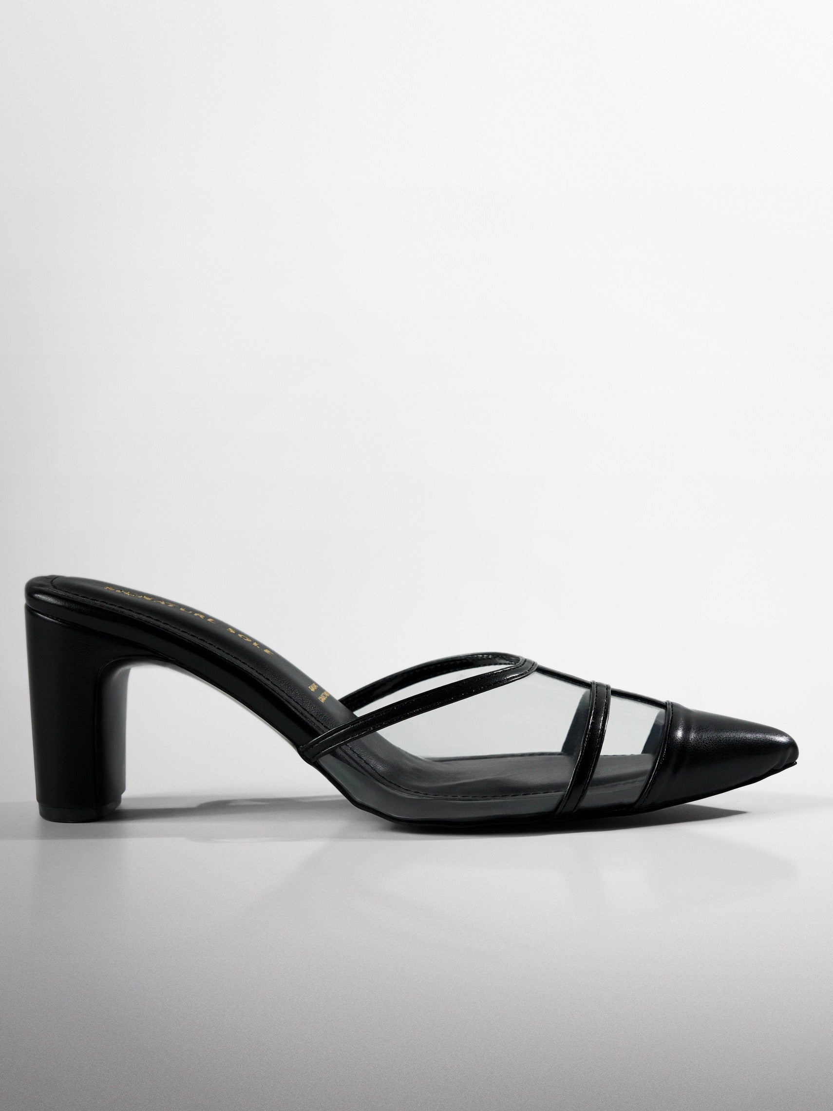 Black Cage Vamp Kitten Heel Slingback