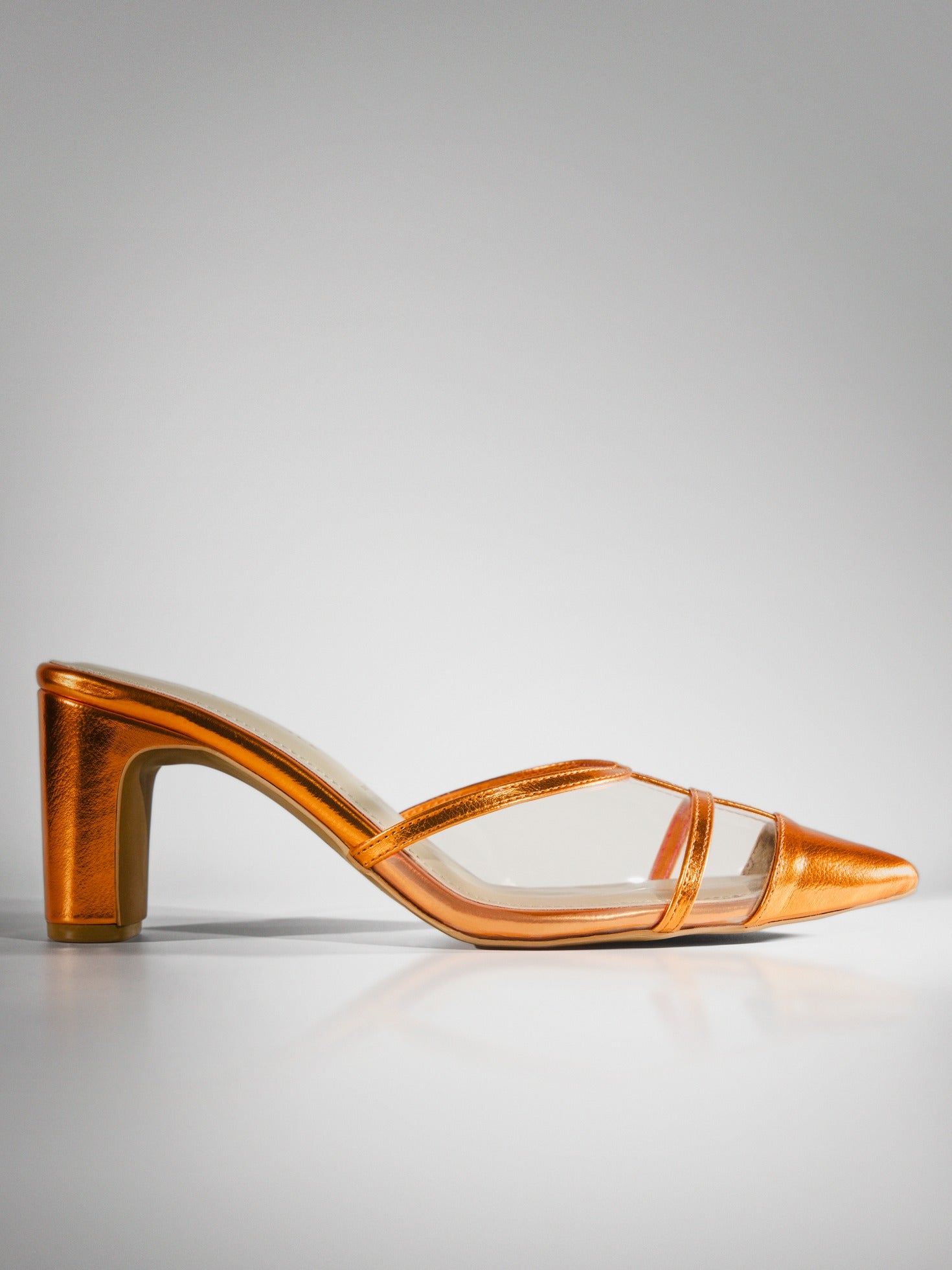 Orange Cage transparent Slingback Heel