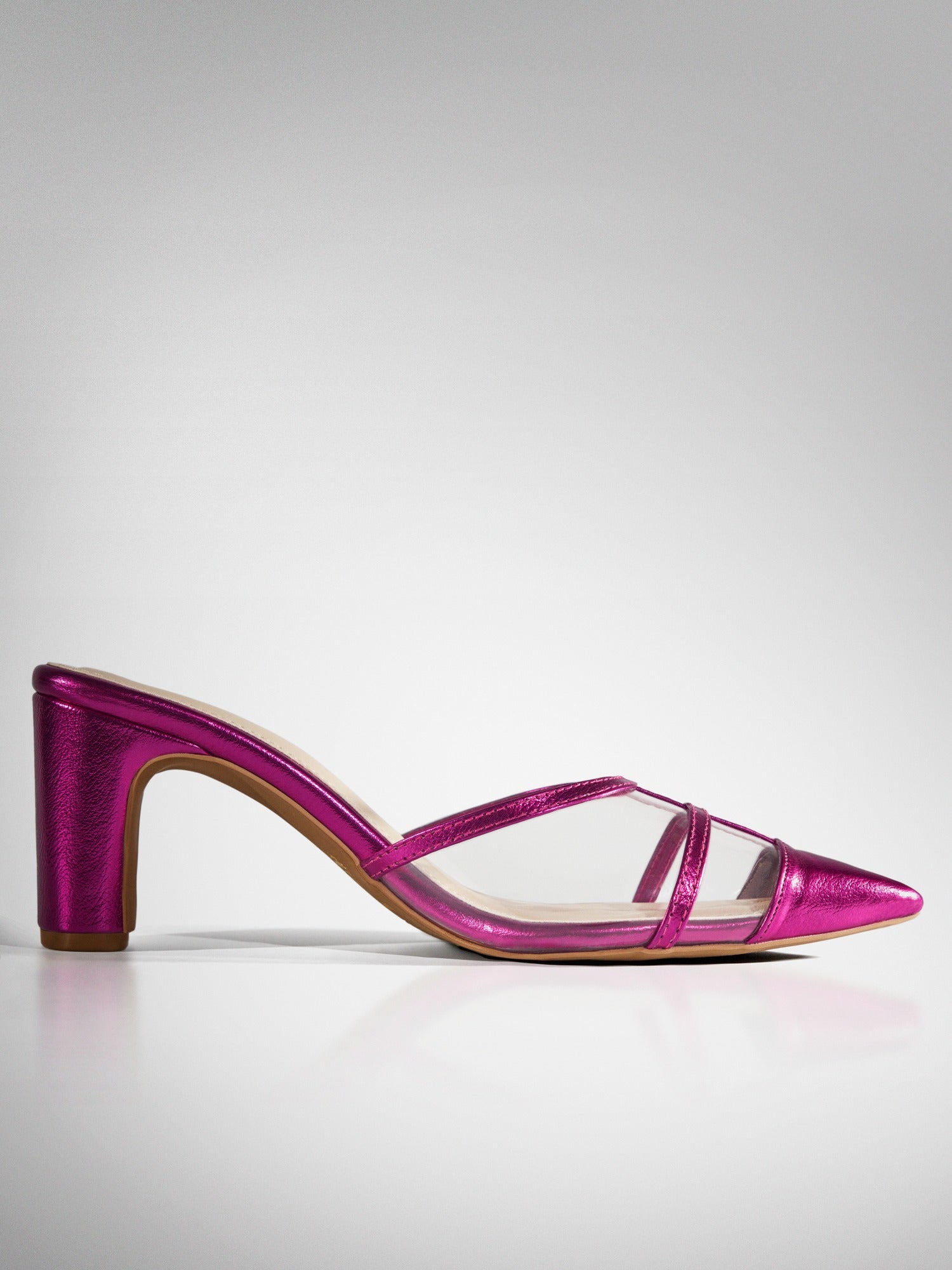 Fuchsia Cage Slingback Kitten Heel