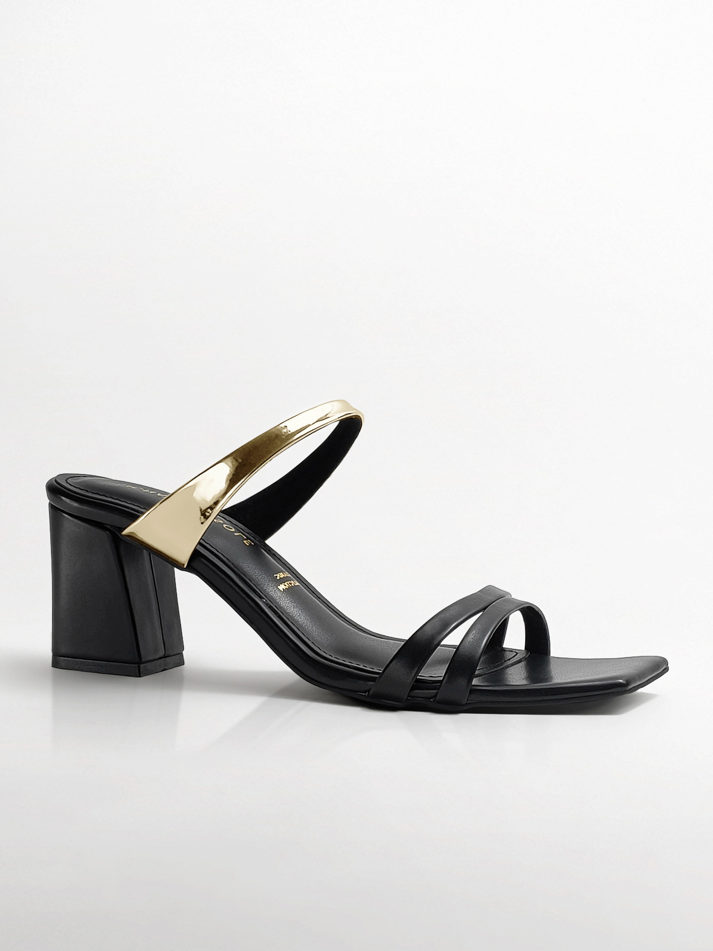 Black Block Heel Mule