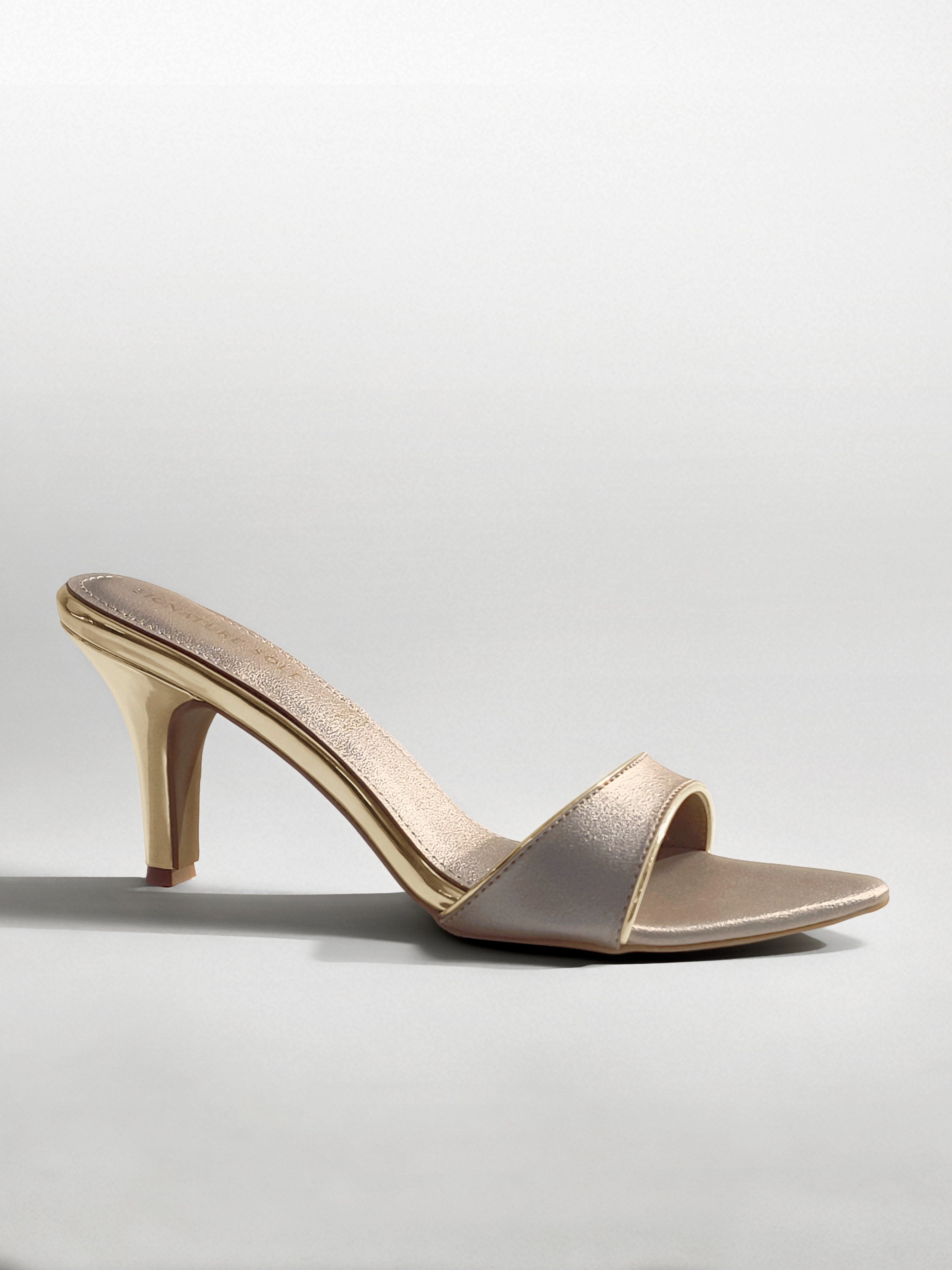 Gold heels Mule