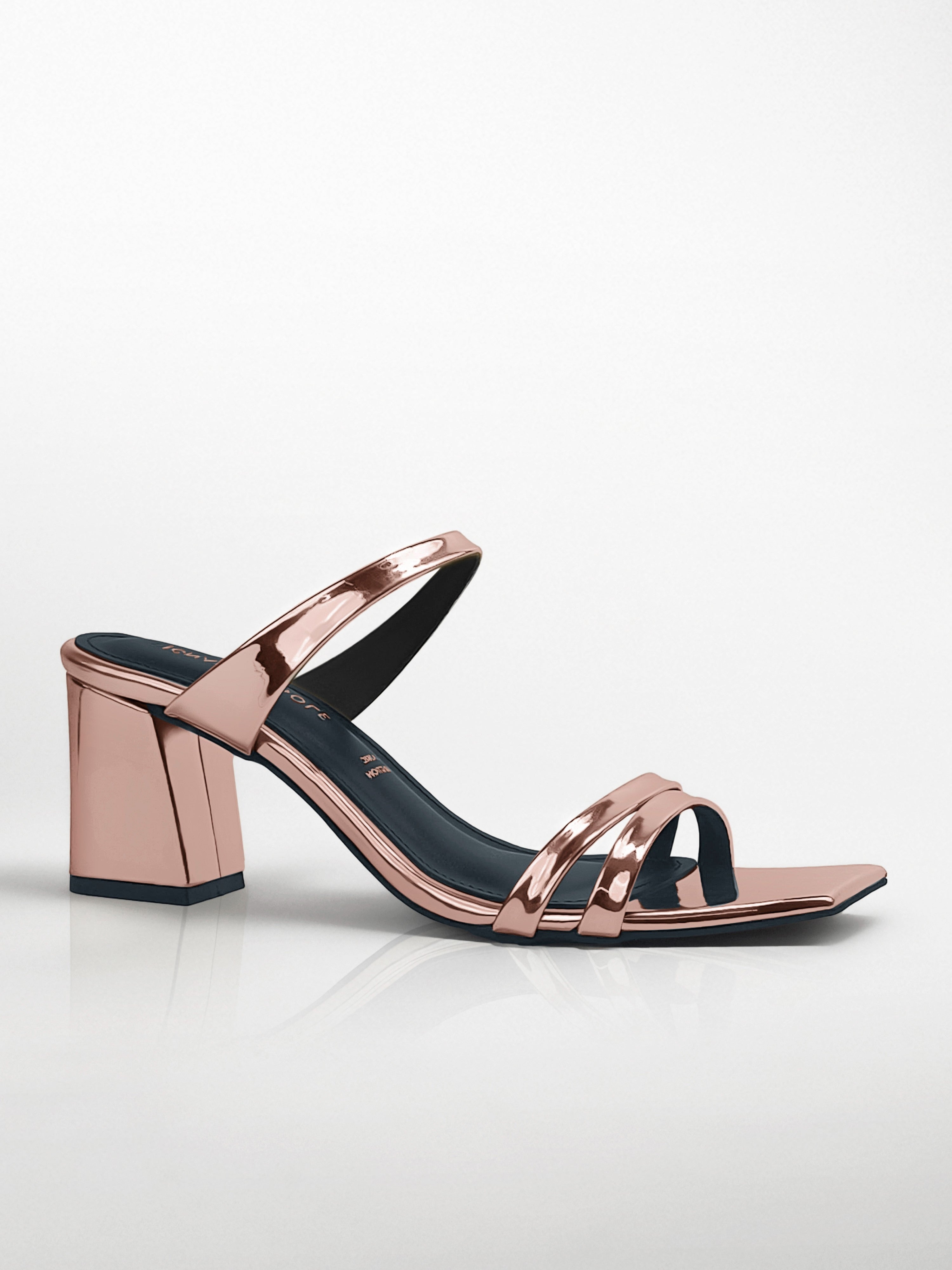 Rose Gold Block Heel Mule