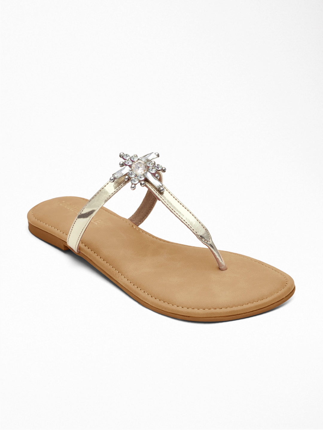 Gold Crystal Toe Post Sandal