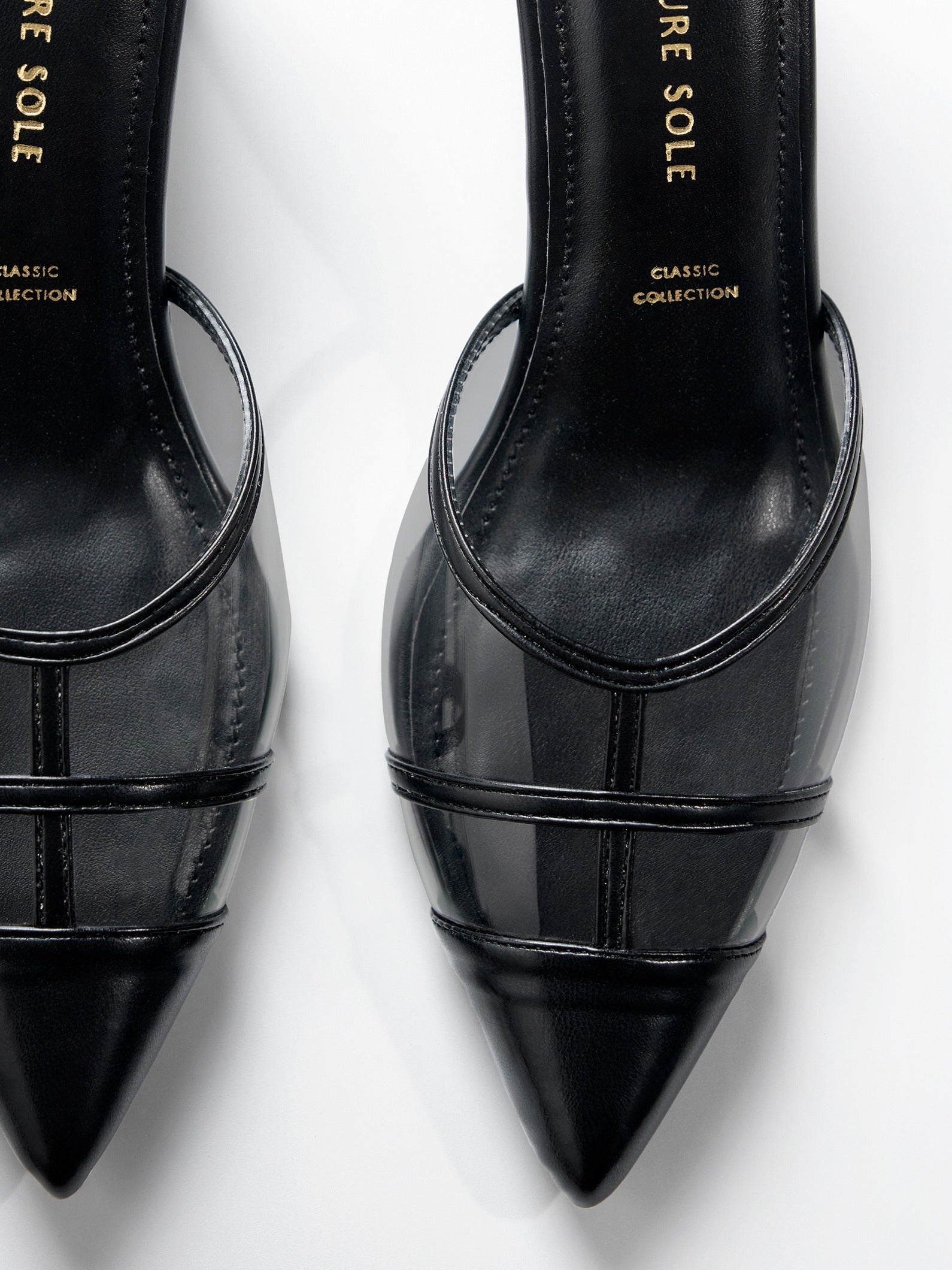 Black Cage Vamp Kitten Heel Slingback