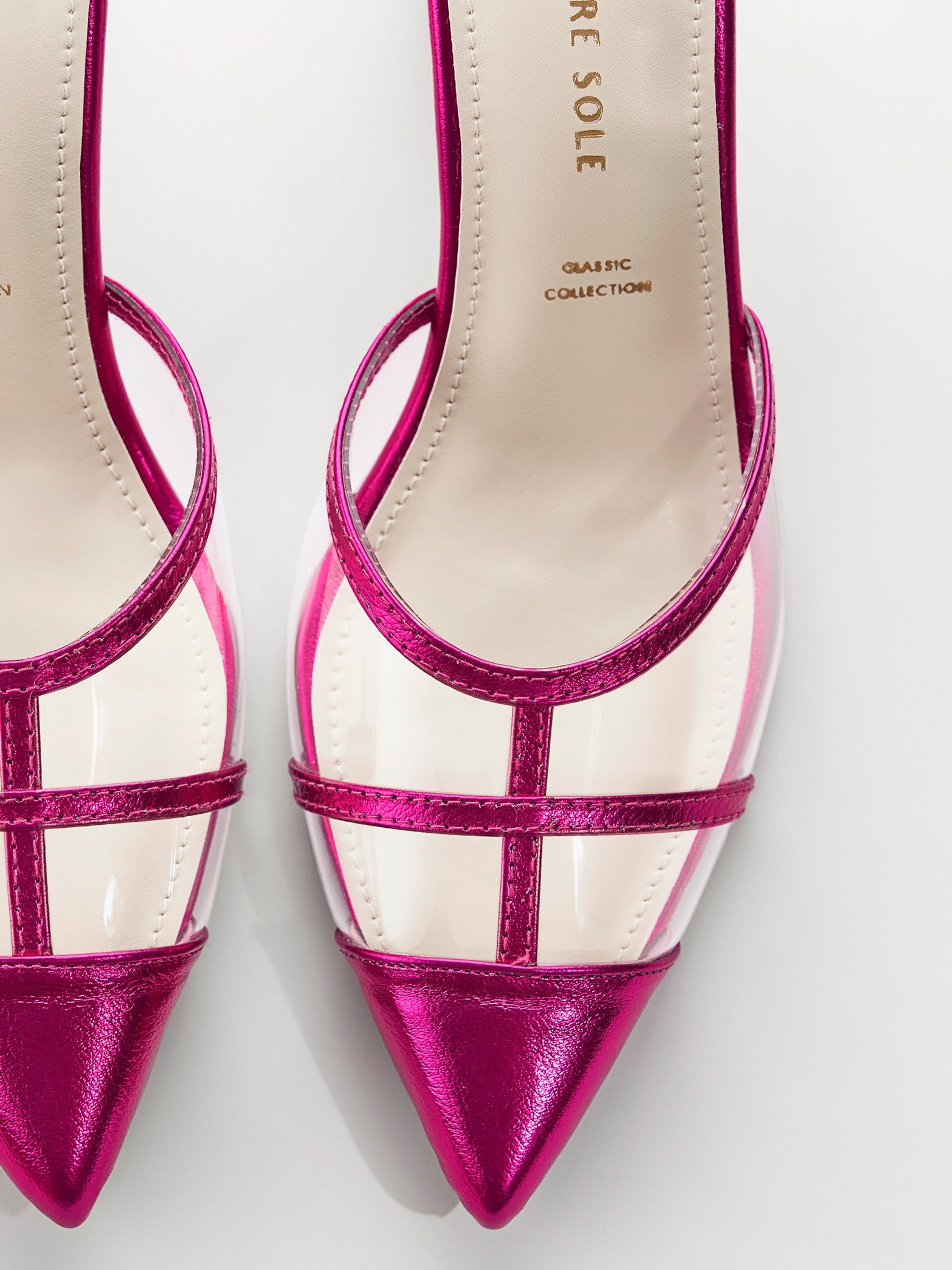 Fuchsia Cage Slingback Kitten Heel