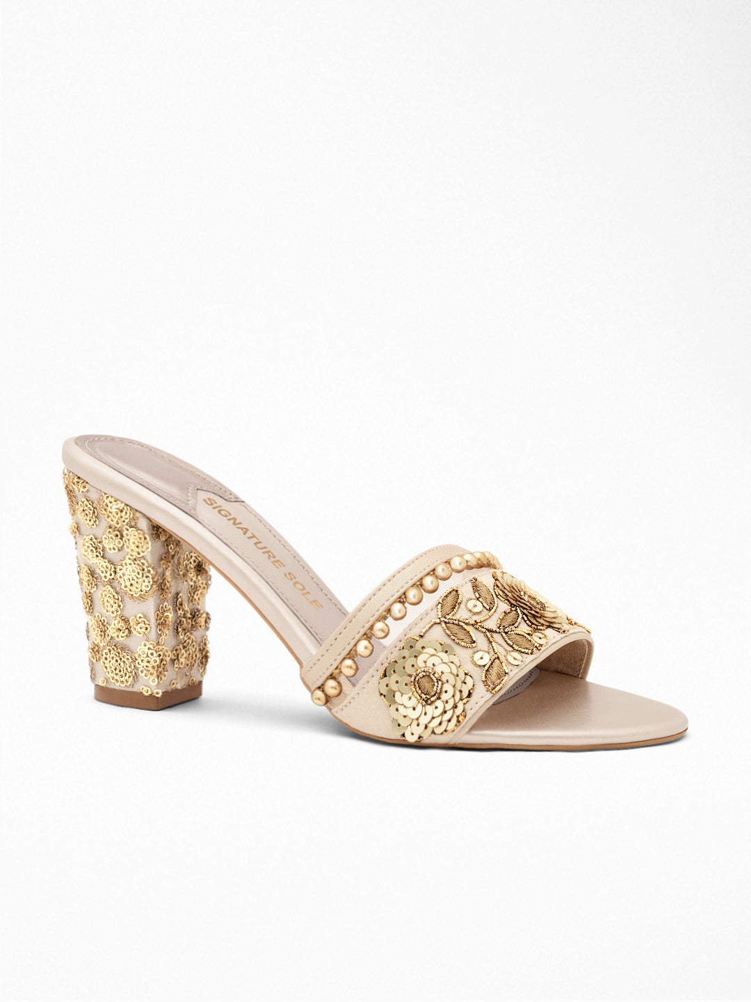 Ivory Zardozi Embroidered Mule