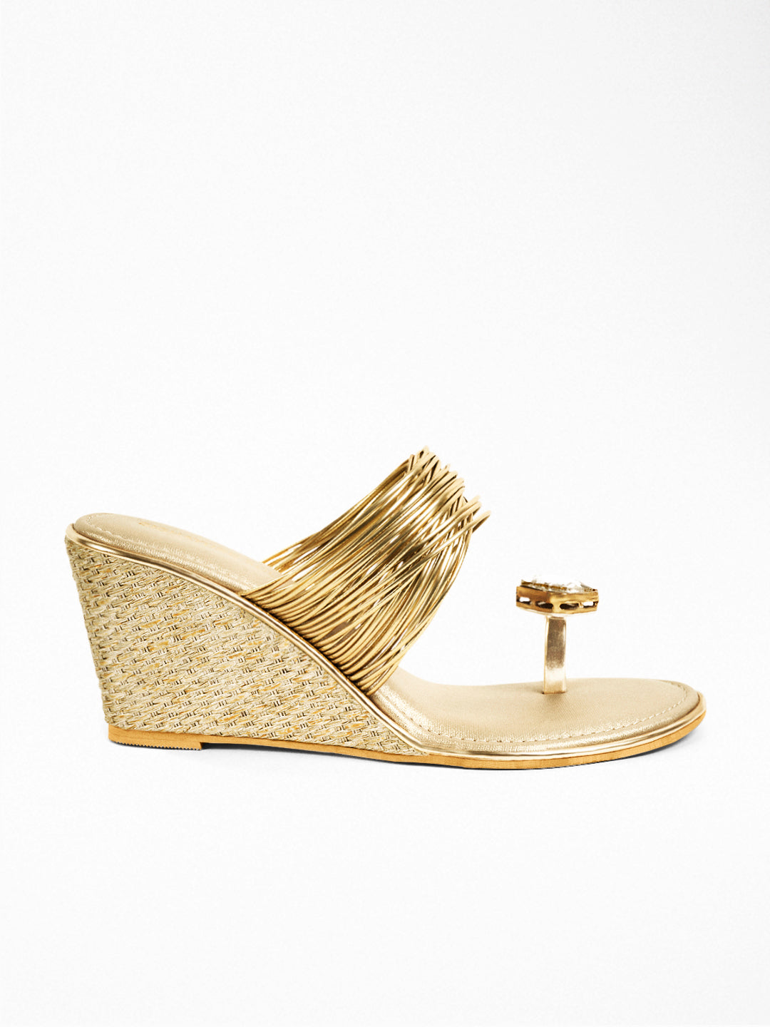 gold Wedge Toe Ring Sandal