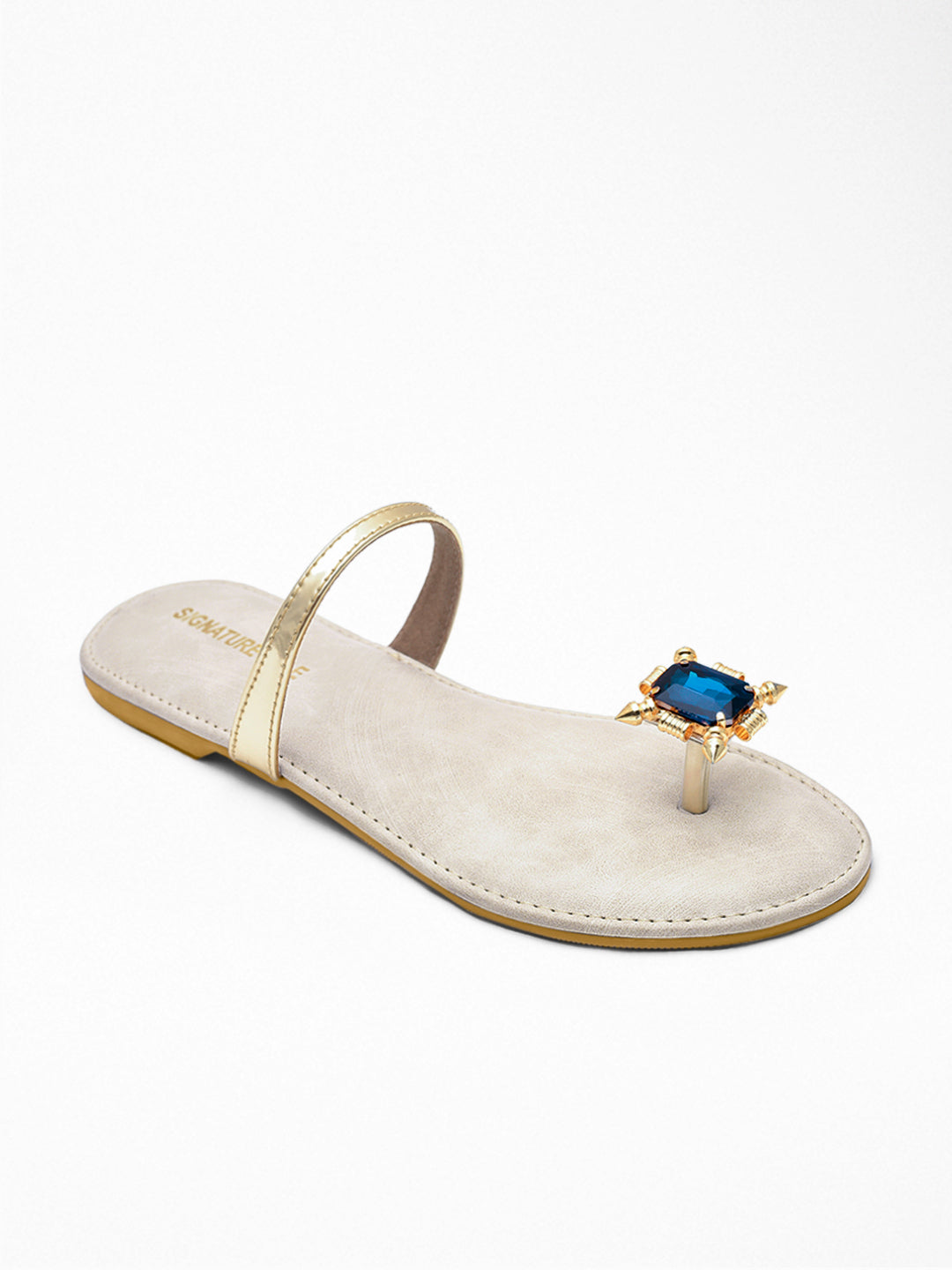 Ivory Blue Gem Toe Sandal