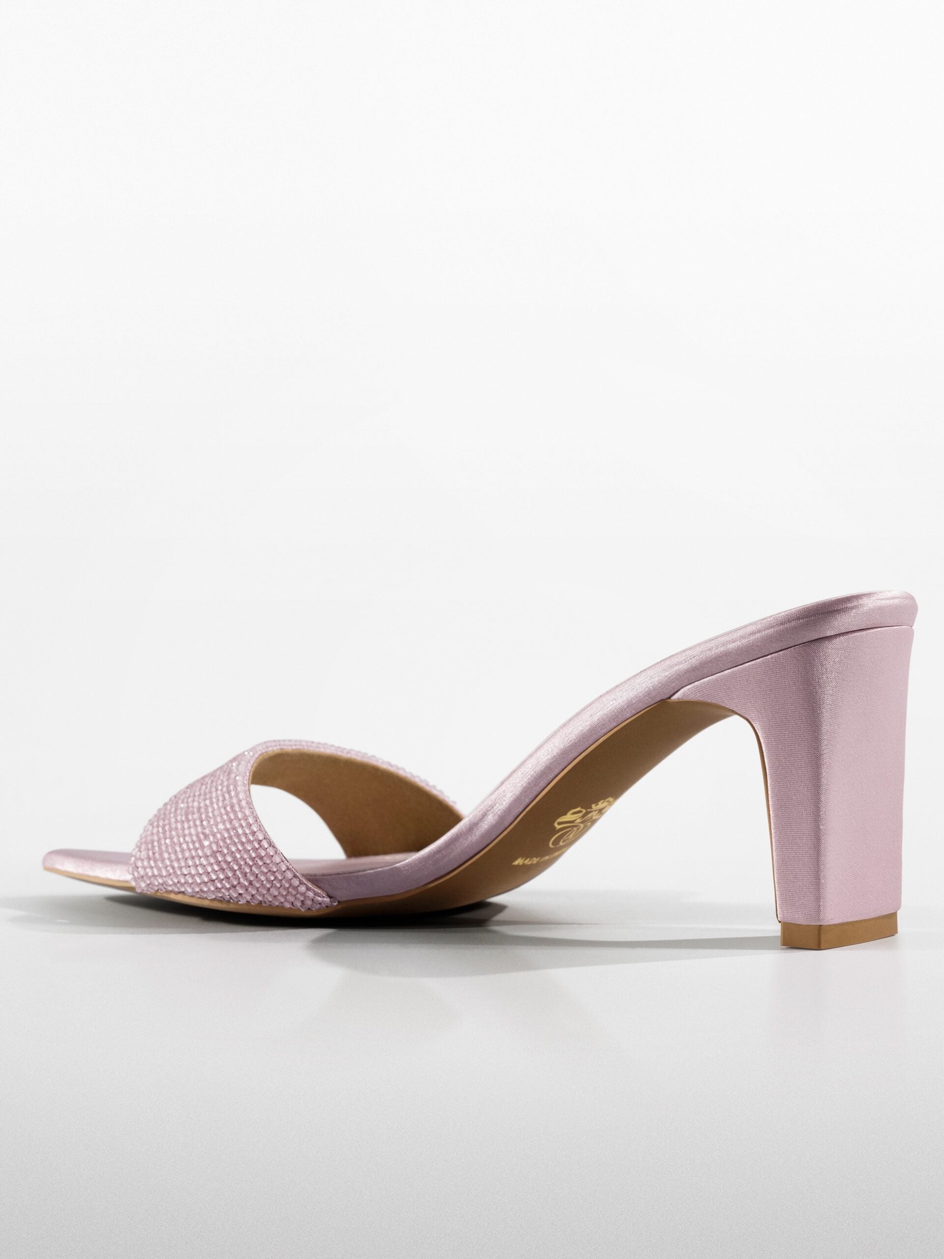 Rose Crystal Embellished Kitten Heel