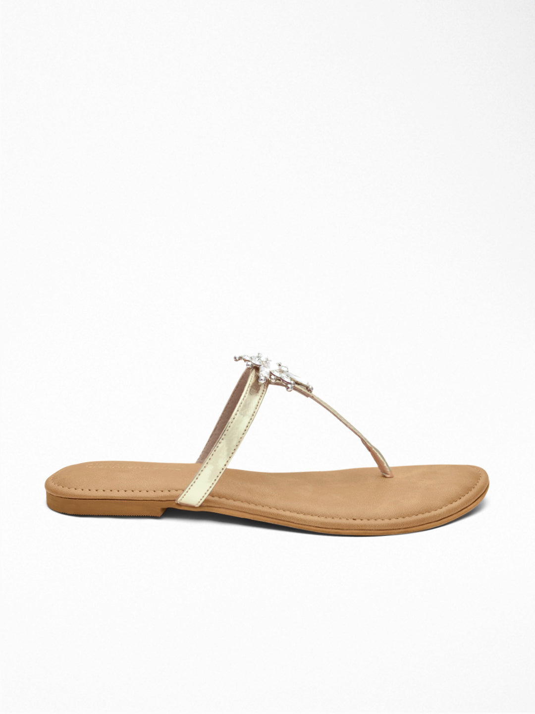 Gold Crystal Toe Post Sandal