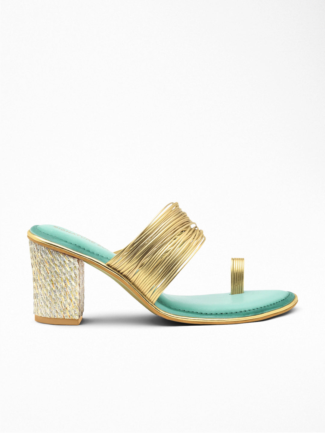 Green Block Heel Sandal