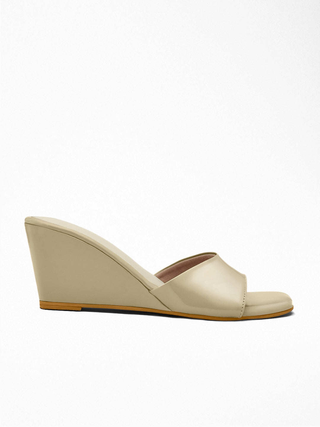 Nude Wedge Heel Mule