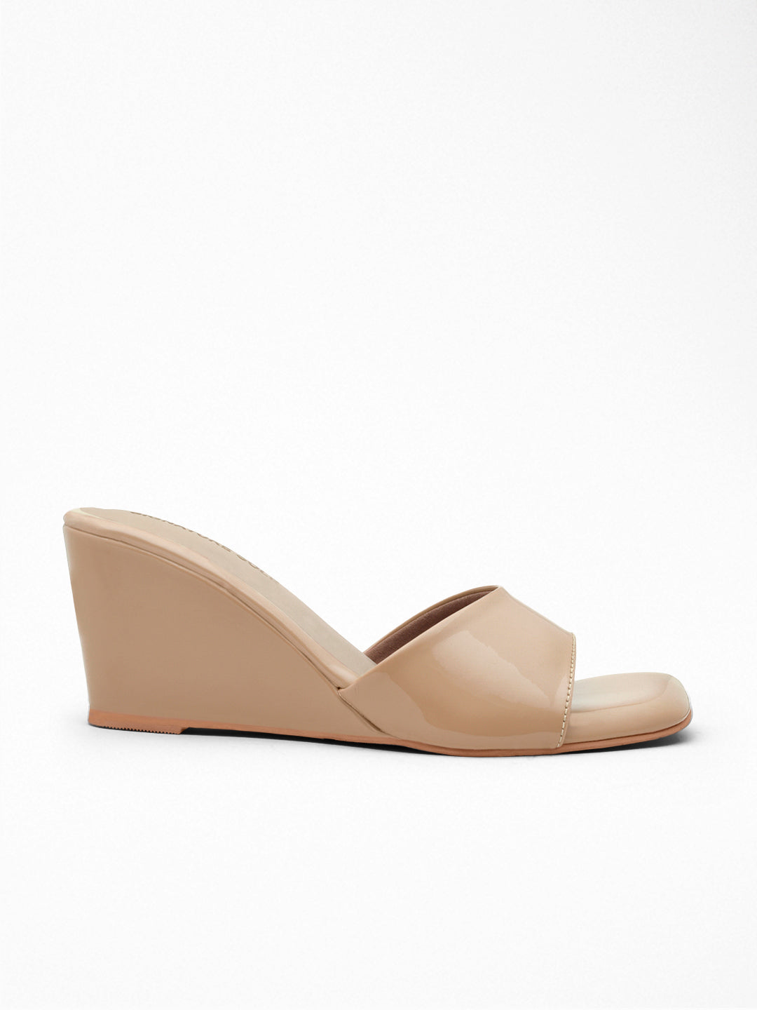 Nude Patent Wedge Mule