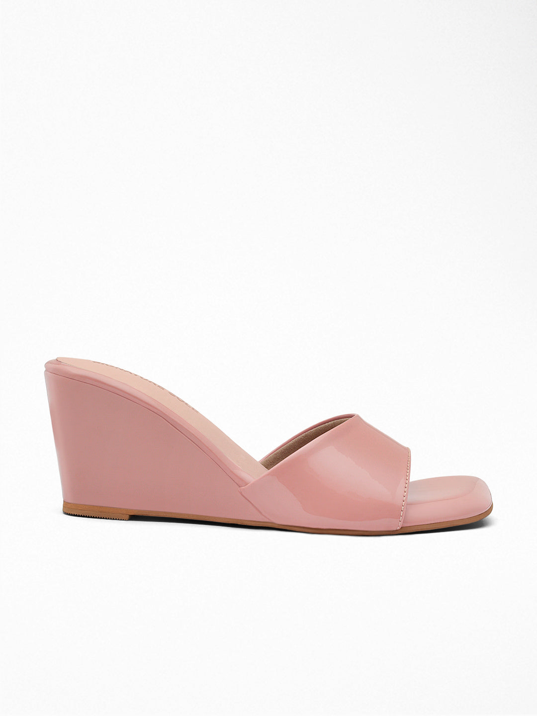 Pink Patent Wedge Mule