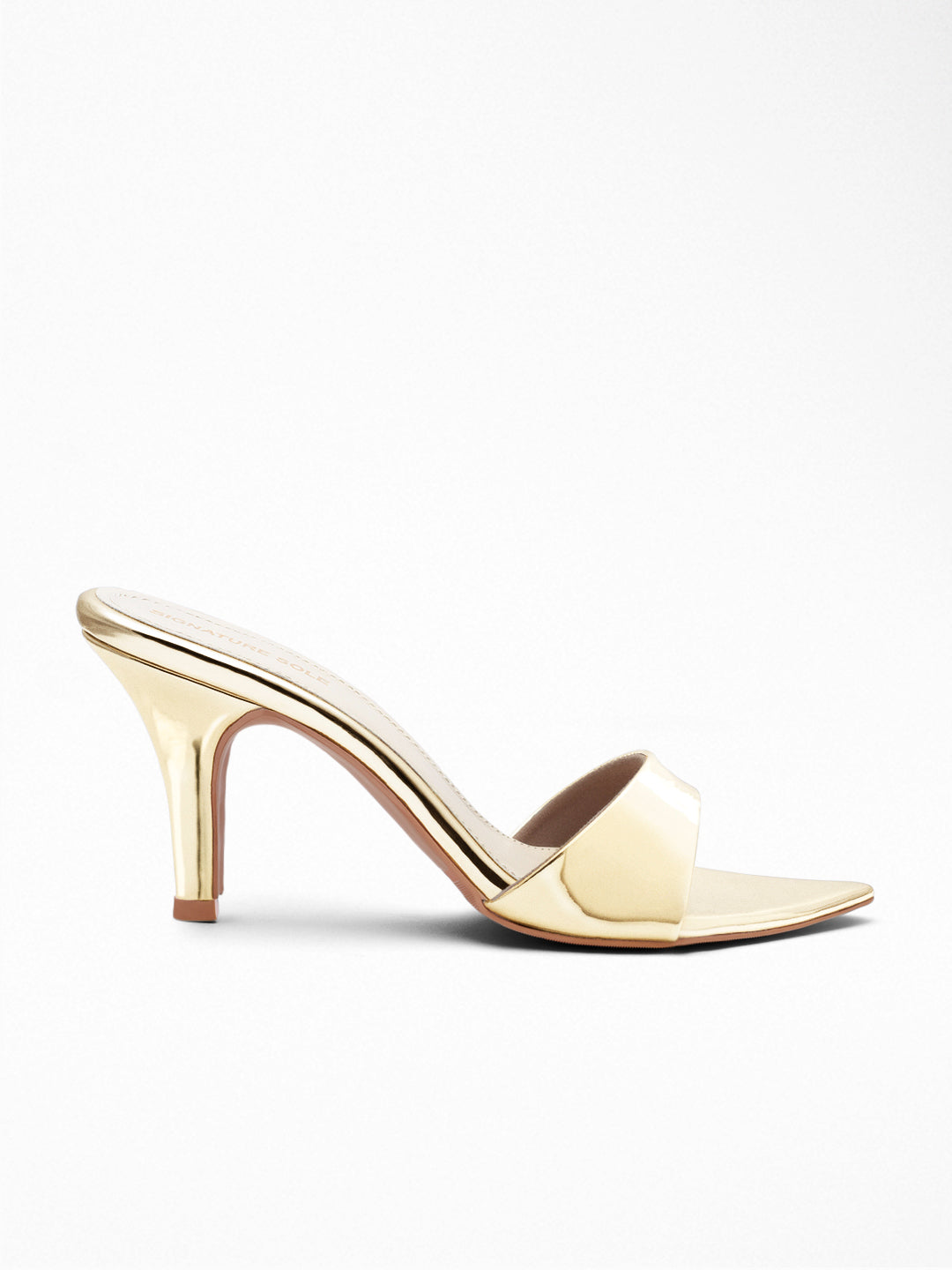 Gold Pleated heels Mule