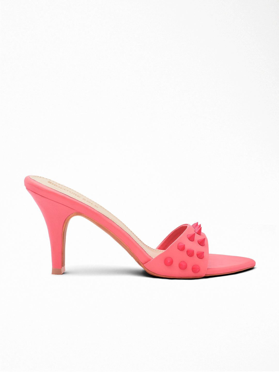 Pink Spike Stud heels Mule