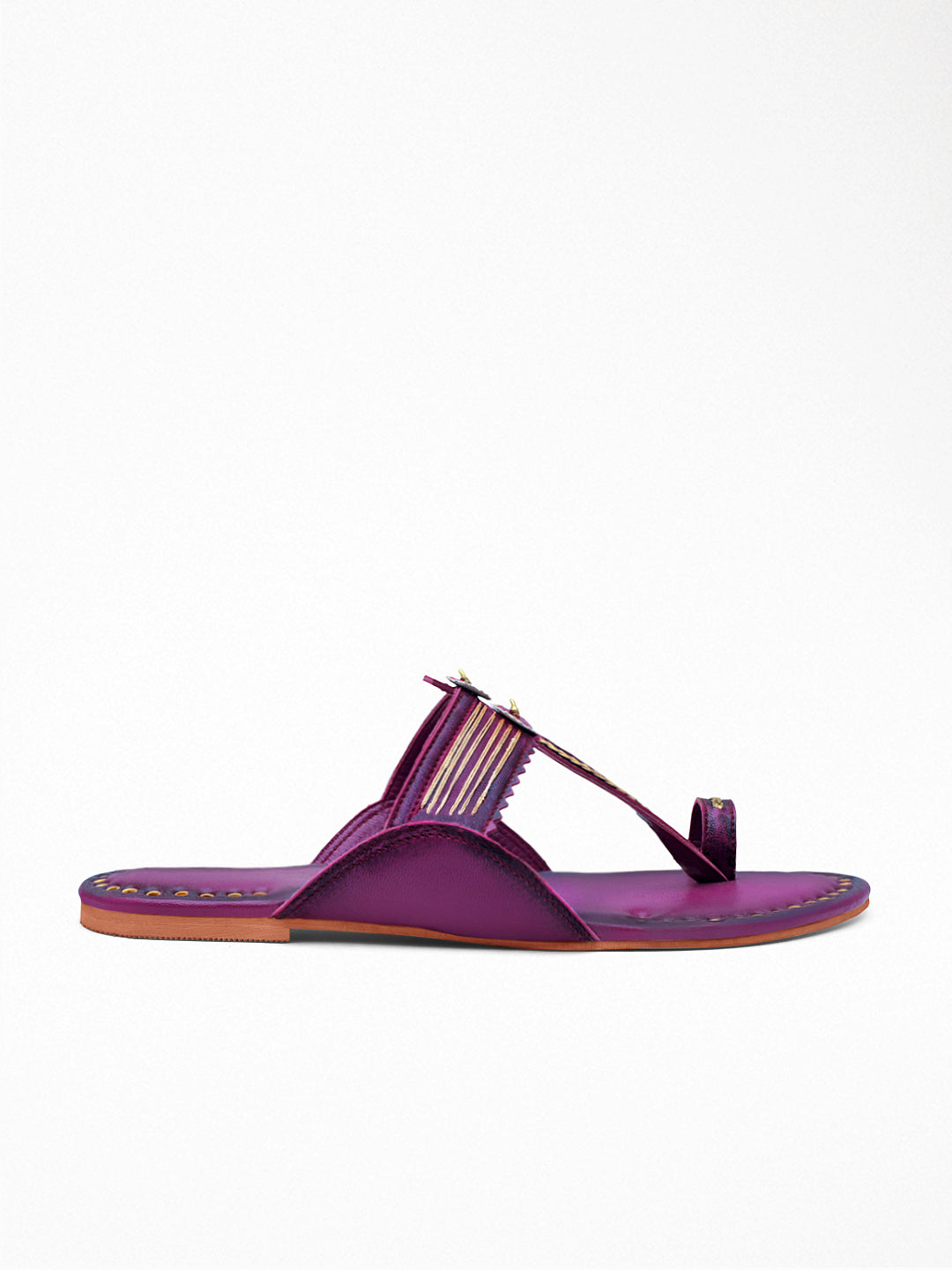 Purple Gold Ethnic Flat Sandal