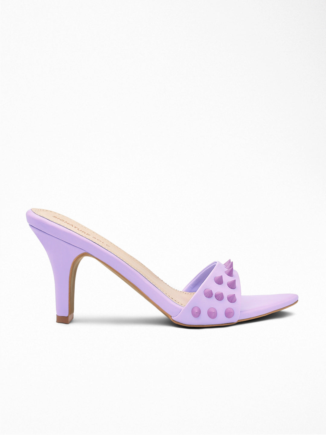 Lavender Spike Stud heels Mule