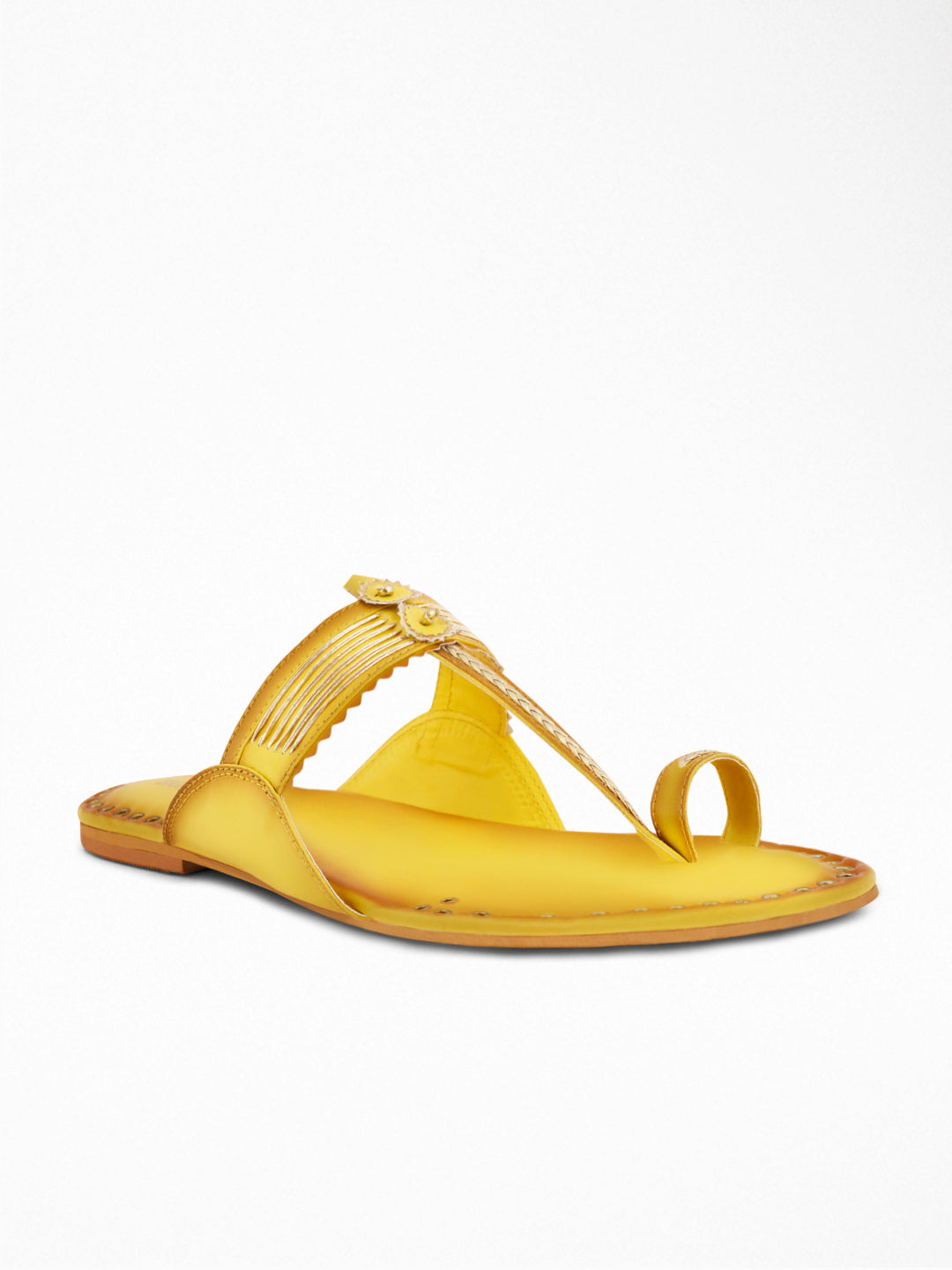 Yellow Ethnic Craft Flat Sandal