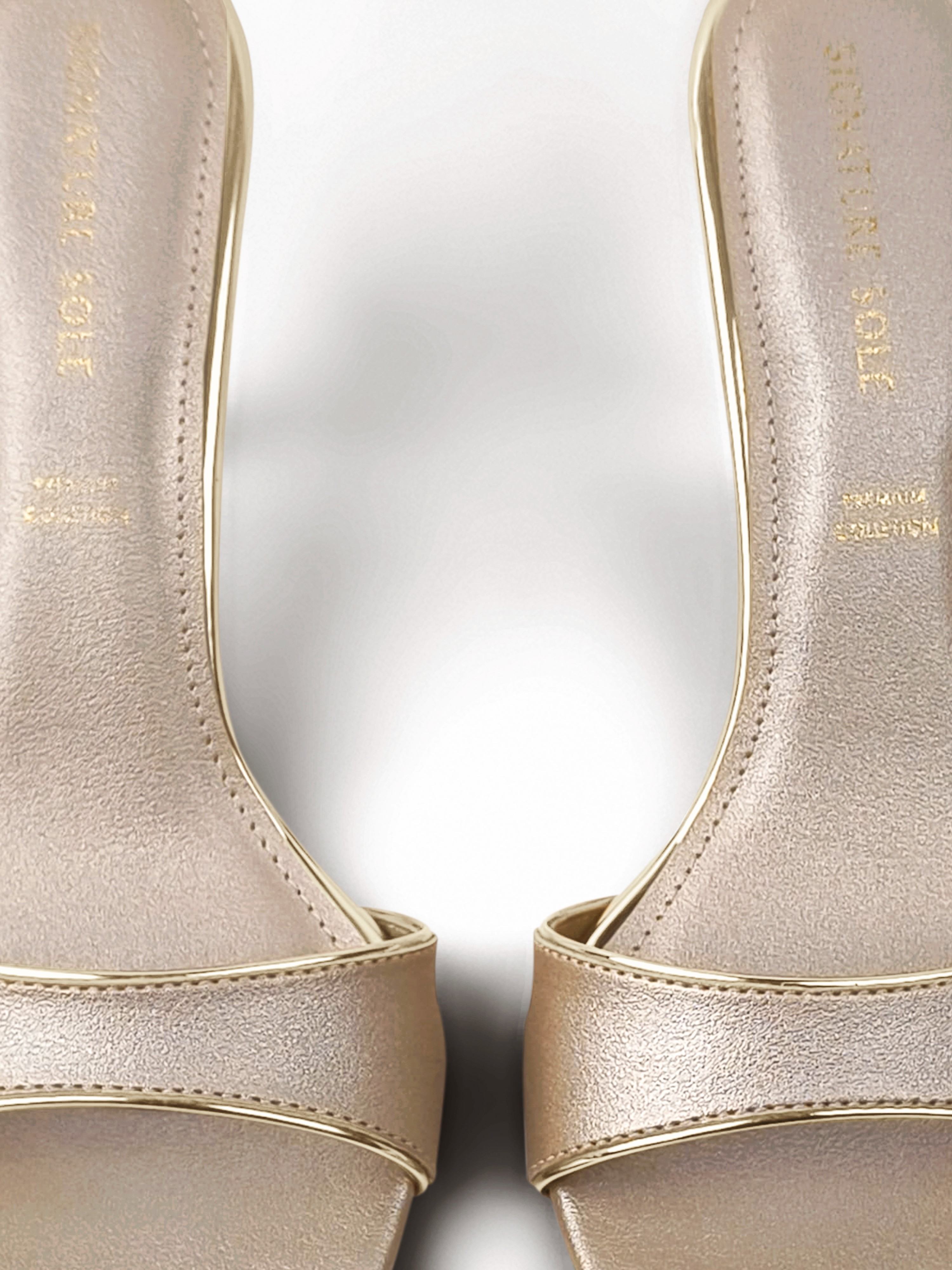 Gold heels Mule