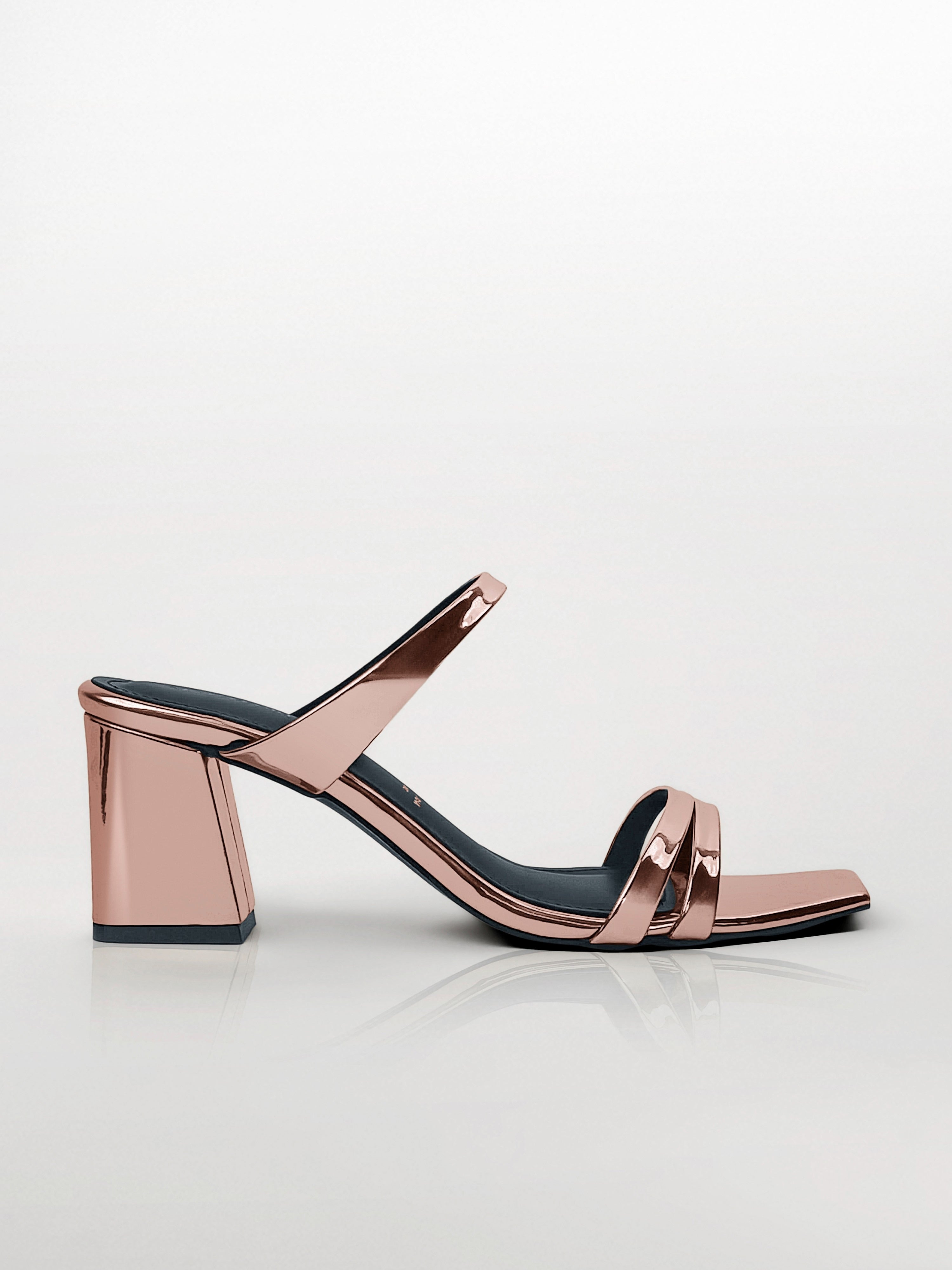 Rose Gold Block Heel Mule