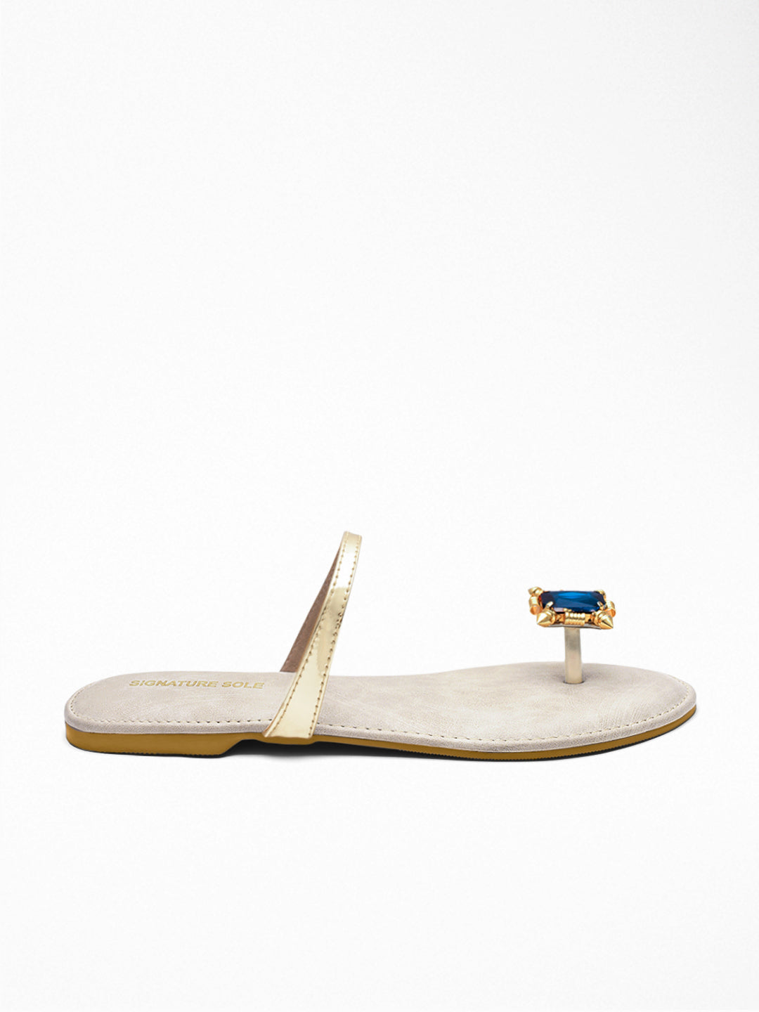 Ivory Blue Gem Toe Sandal