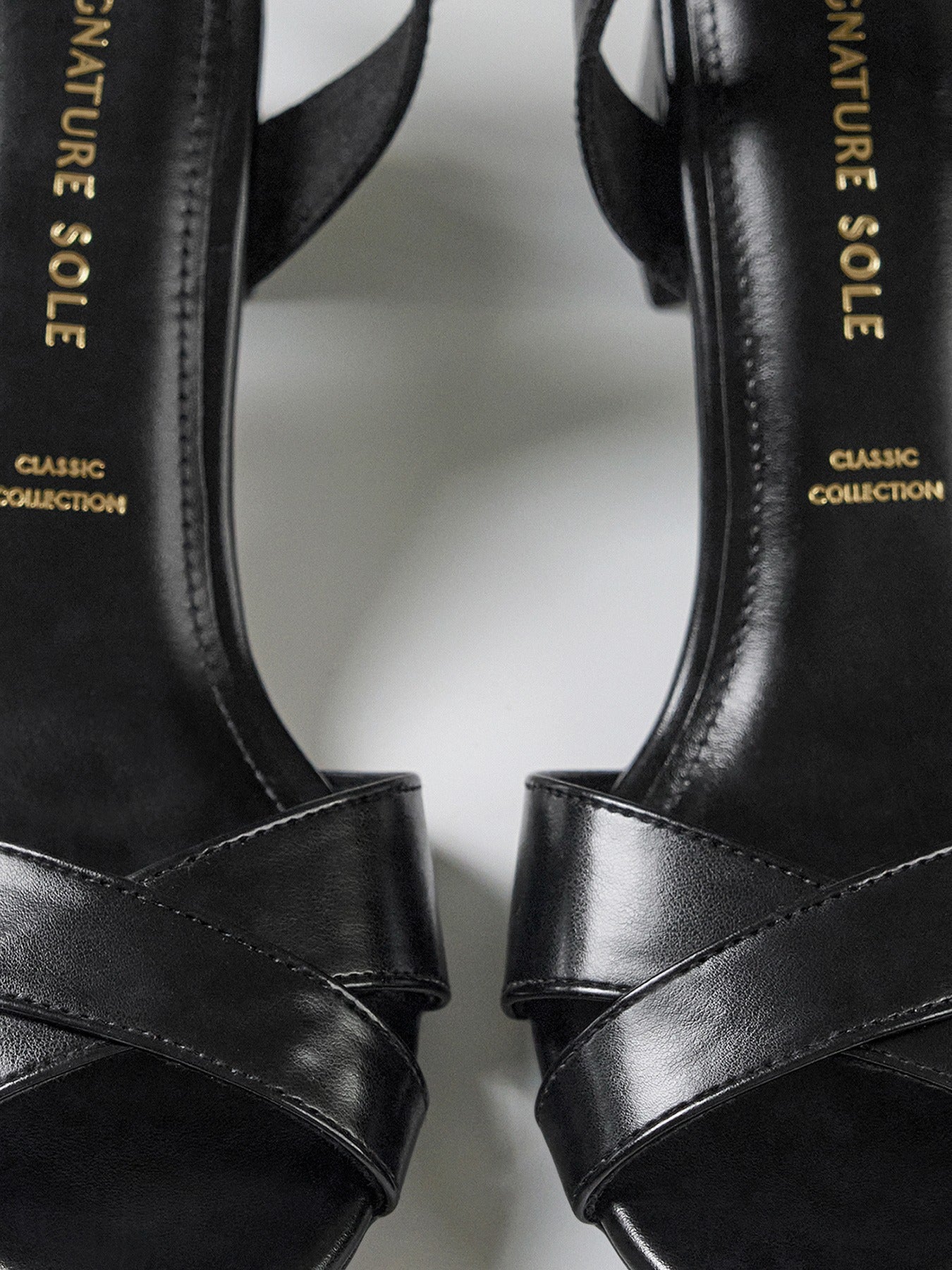Black Cross Strap Block Heel Sandal