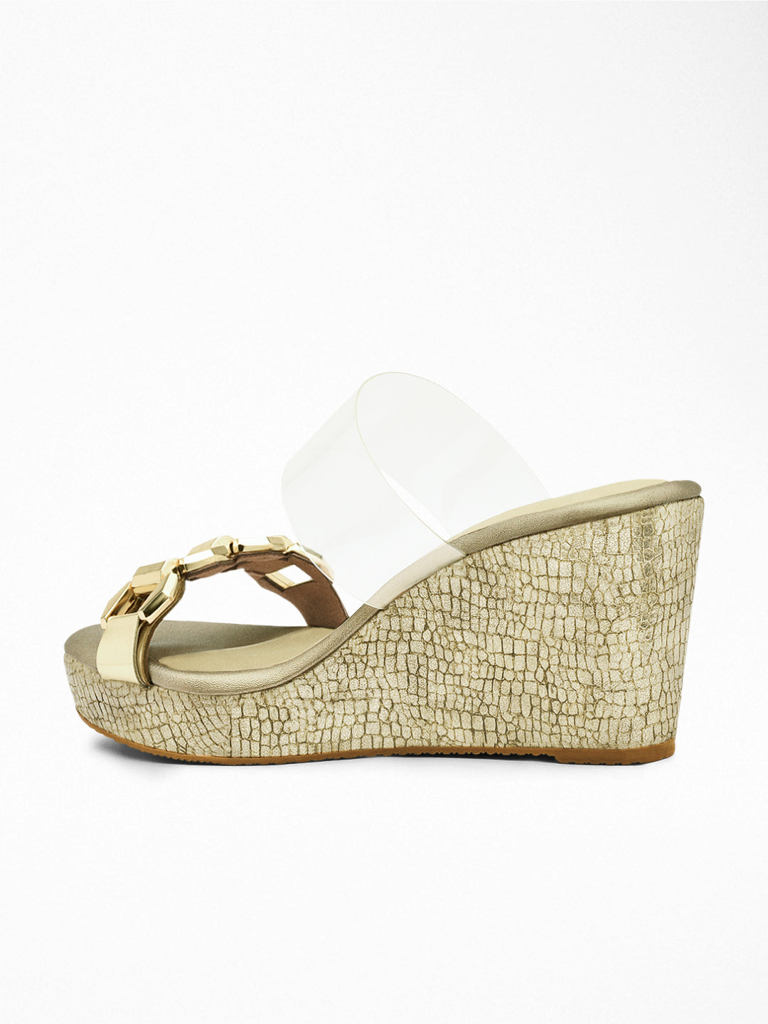 Gold wedge Wedge Mule