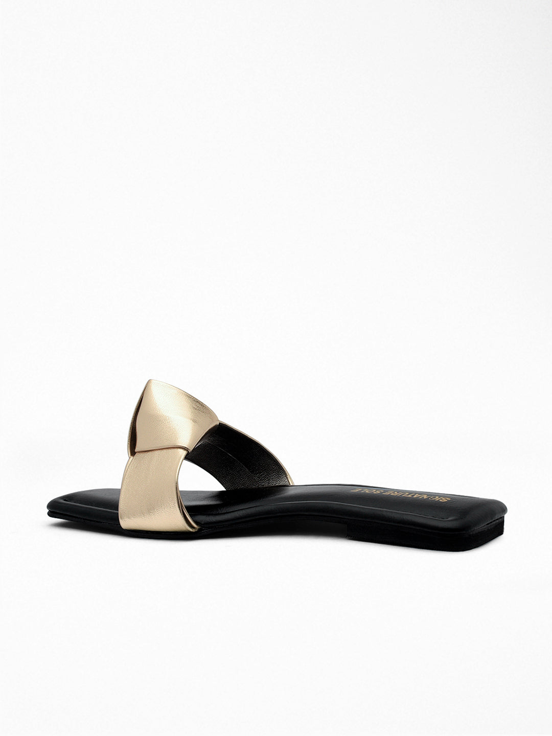 Gold Metallic Flat Mule