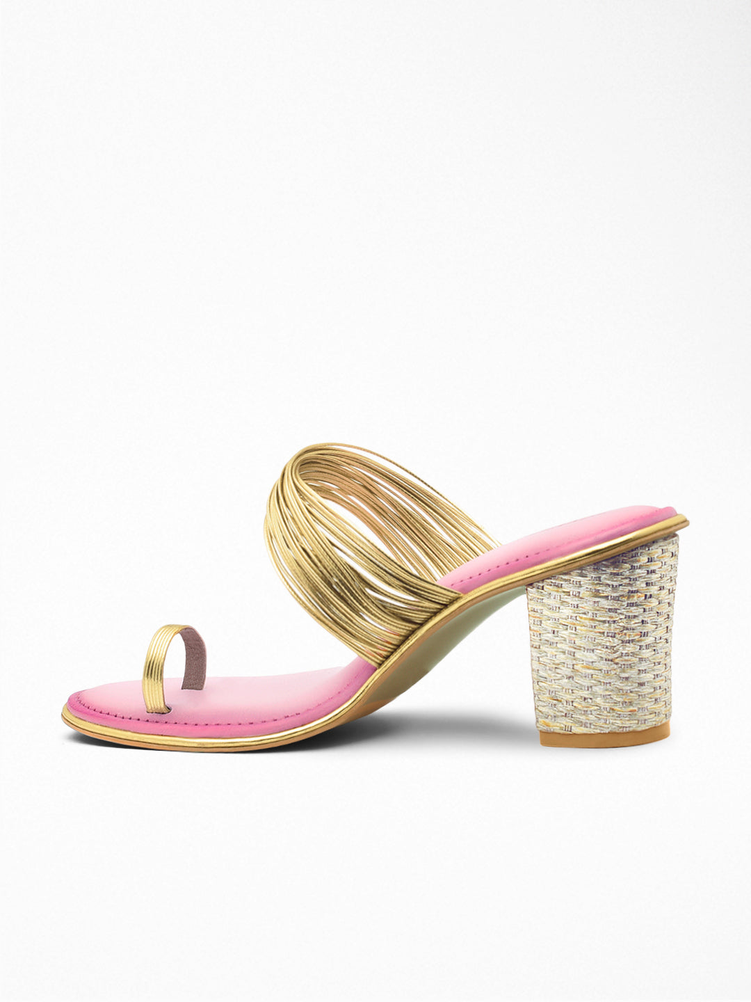Pink Block Heel Sandal