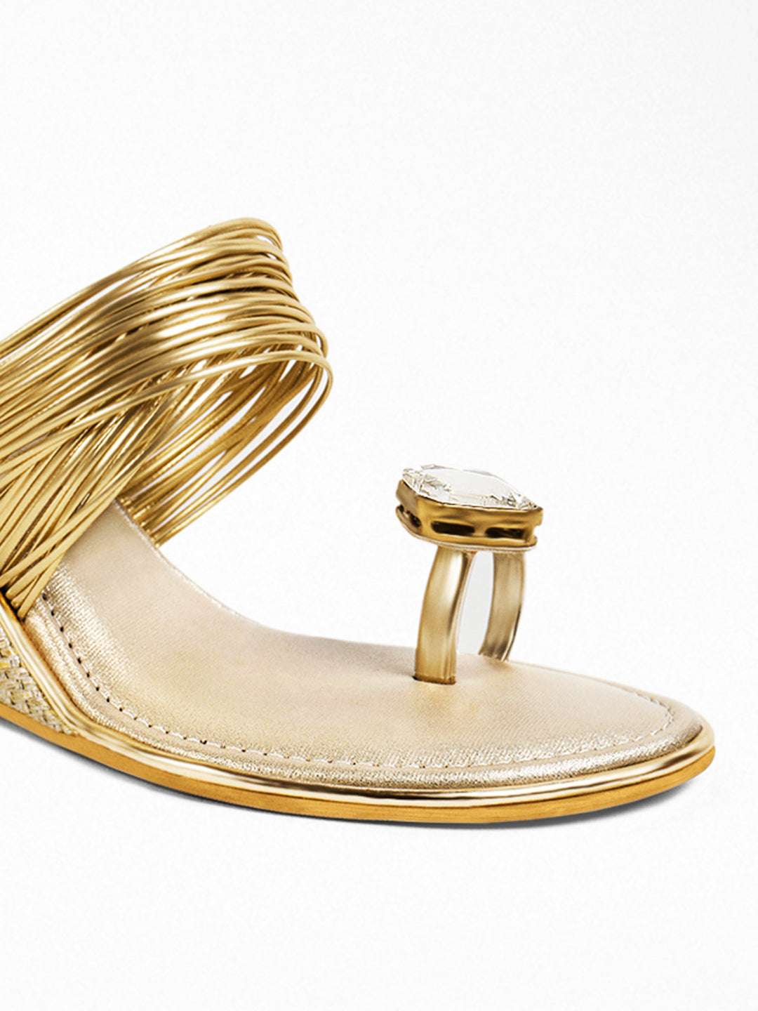 gold Wedge Toe Ring Sandal