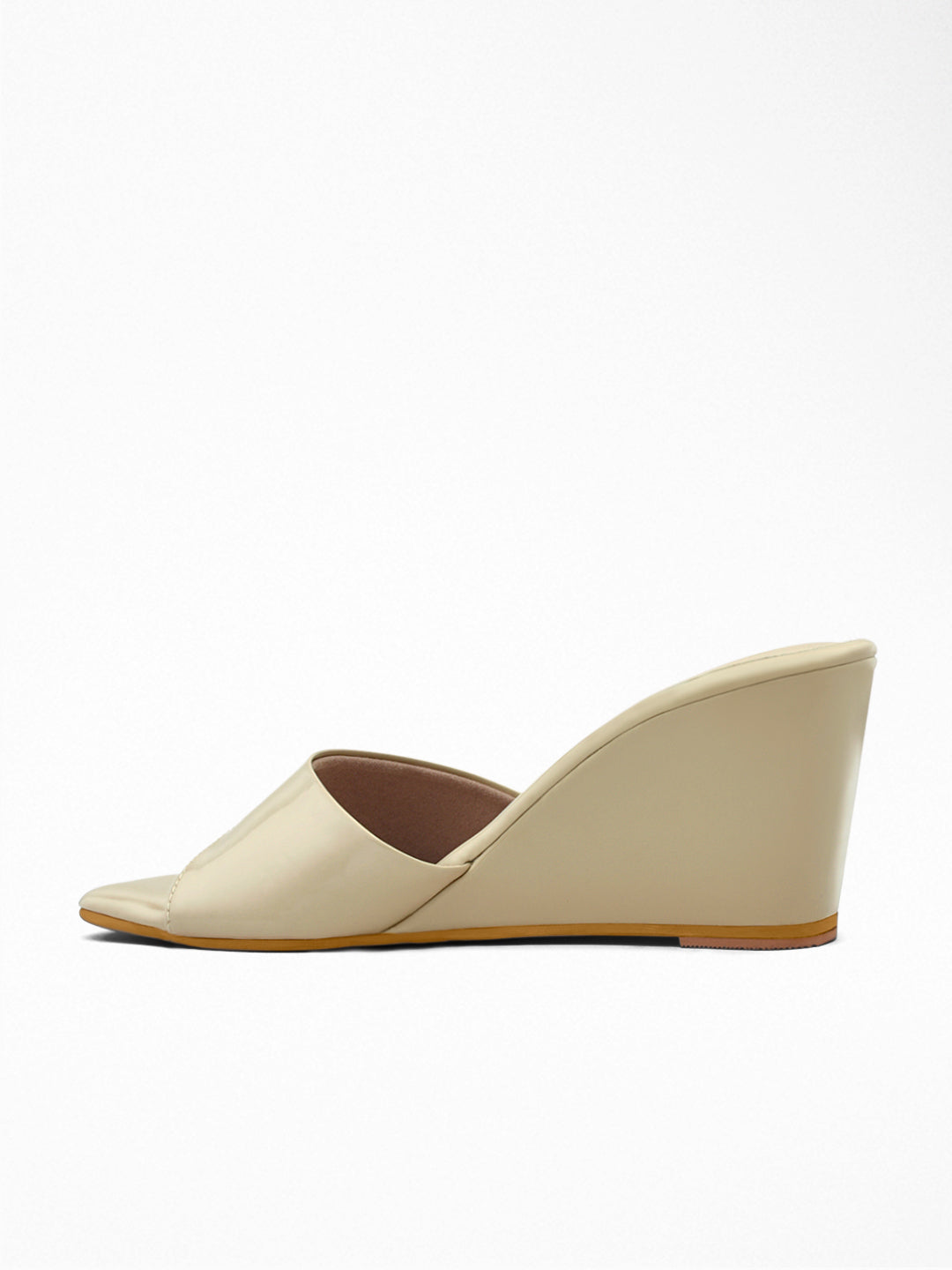 Nude Wedge Heel Mule
