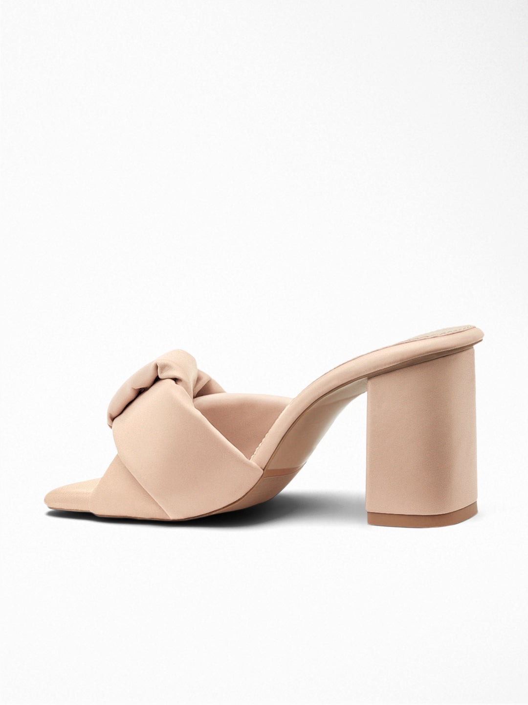 Nude Knot Block Heel Mule