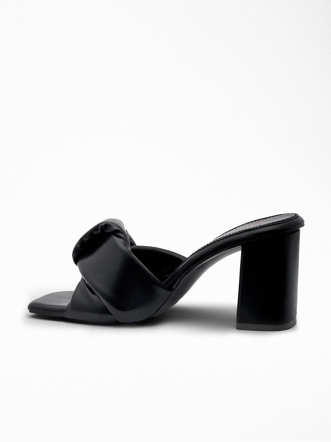 Black Knot Block Heel Mule