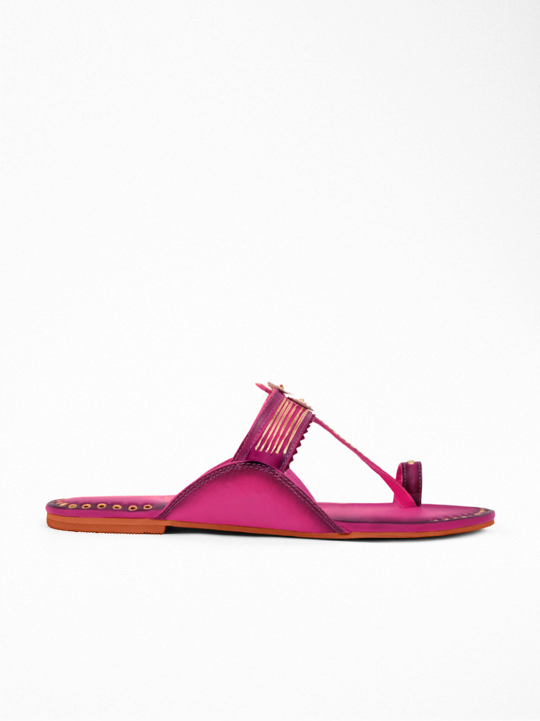 Pink Gold Ethnic Flat Sandal
