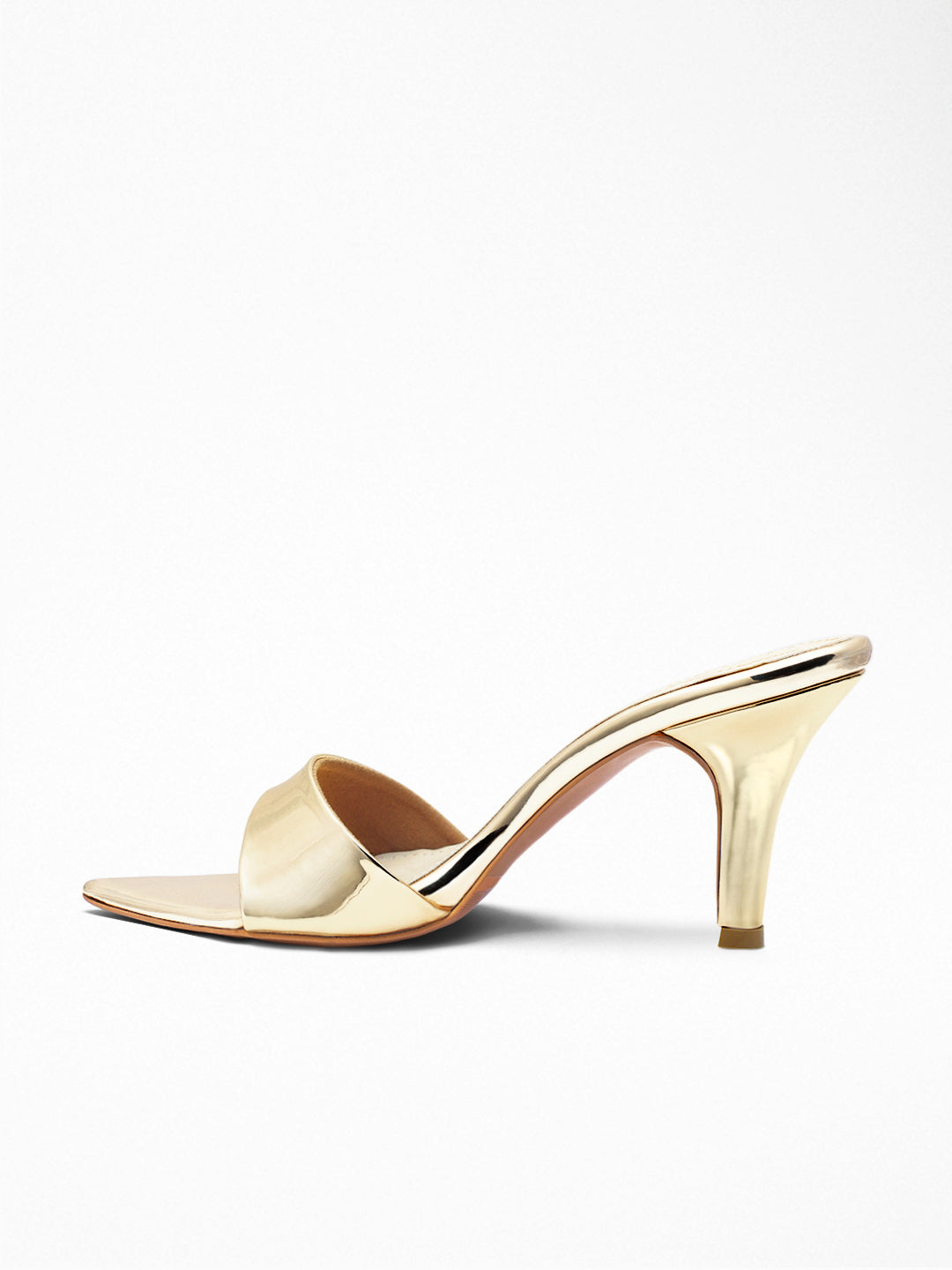 Gold Pleated heels Mule