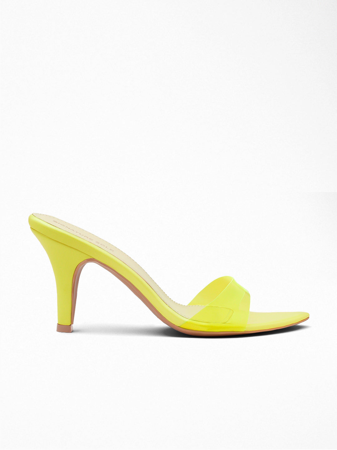 Neon Yellow transparent heels Mule